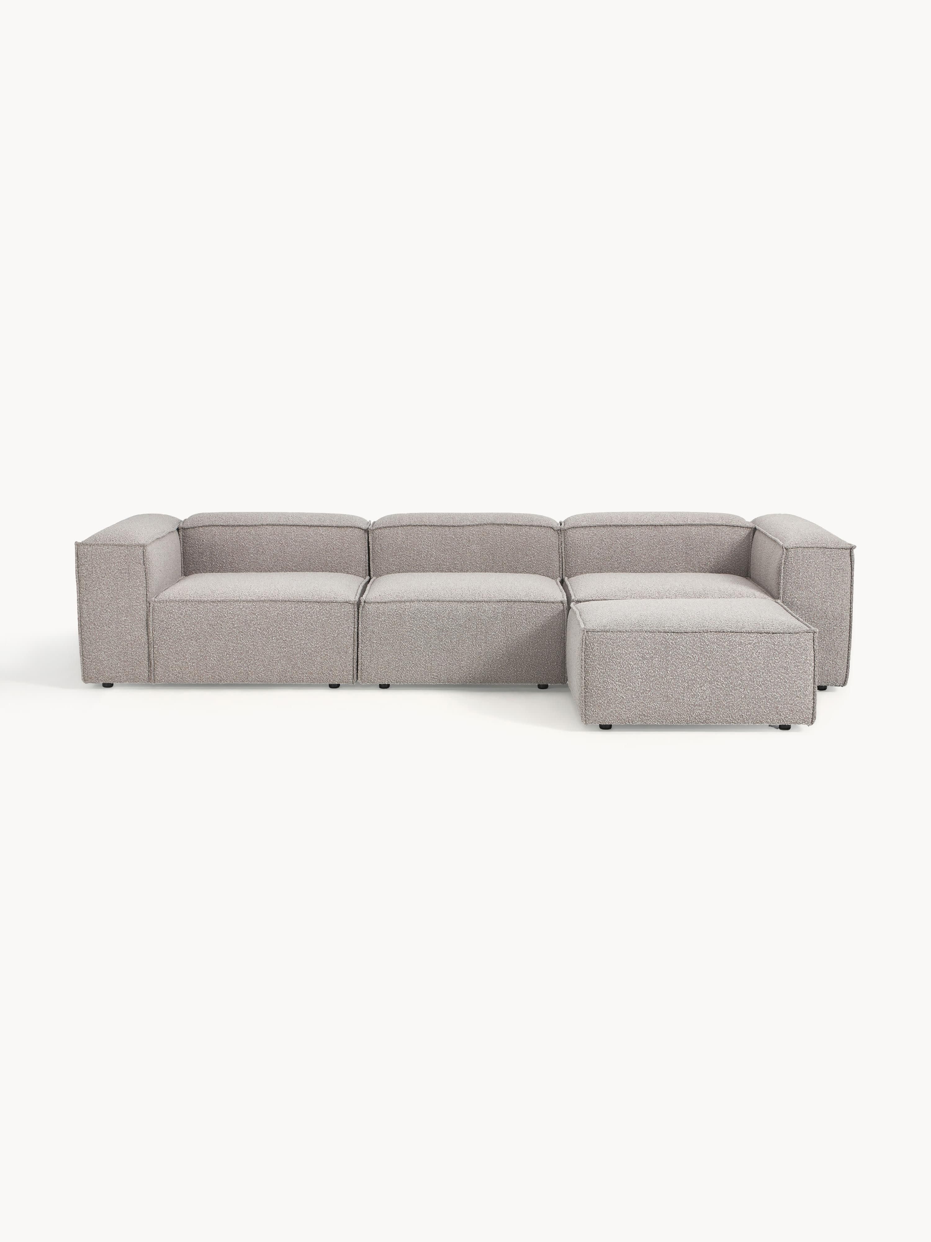 Gallery image 1 - Bouclé Modular Sofa Lennon (4-seater) with Ottoman (left/right)