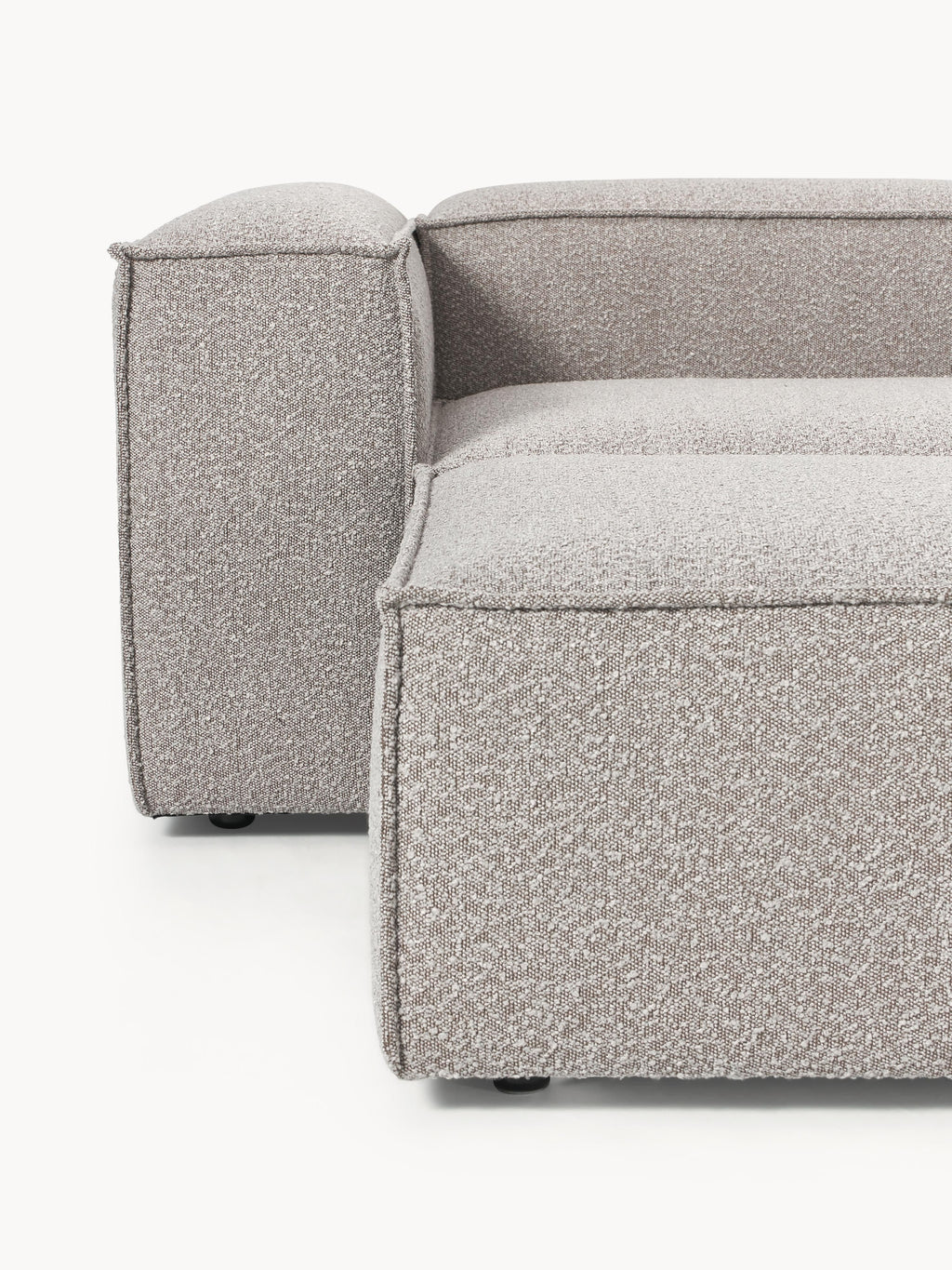 Lennon Bouclé Modular Sofa (4-seater) with Ottoman (left/right)