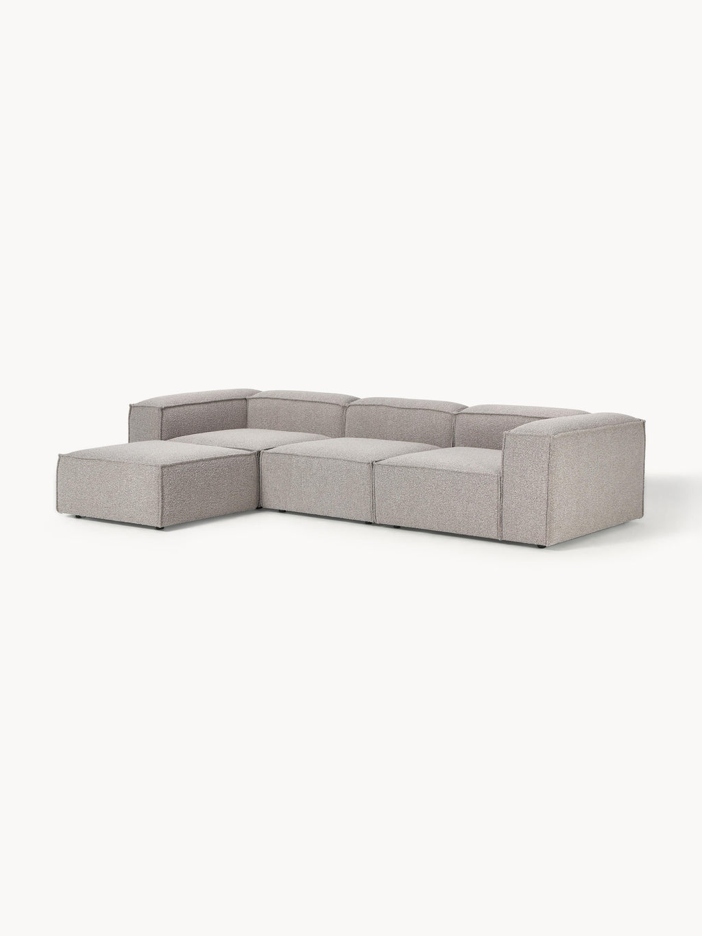 Lennon Bouclé Modular Sofa (4-seater) with Ottoman (left/right)