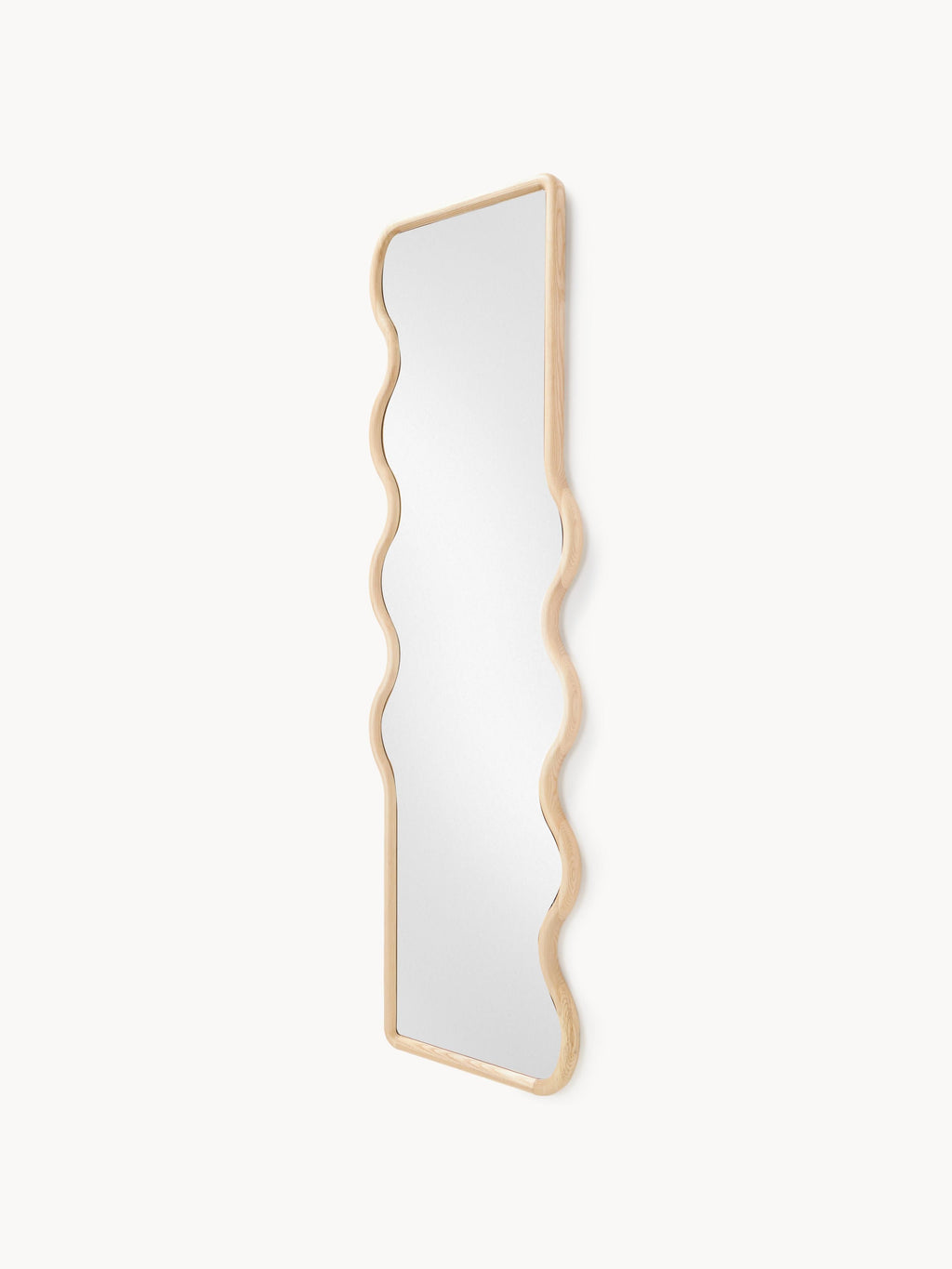 Stream Wavy Wooden Full-Length Wall Mirror