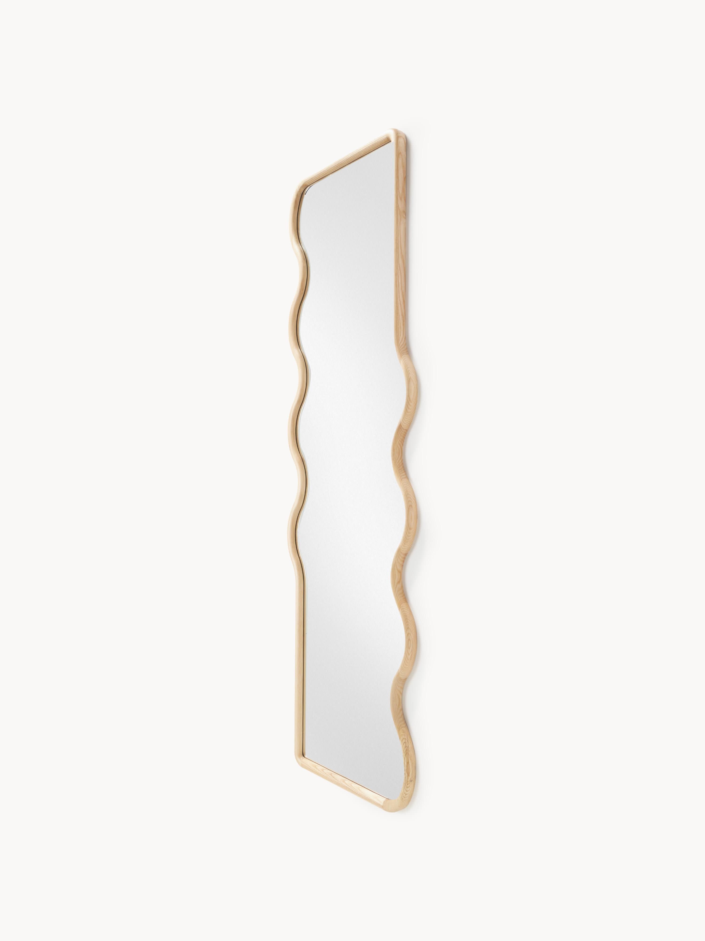 Stream Wavy Wooden Full-Length Wall Mirror