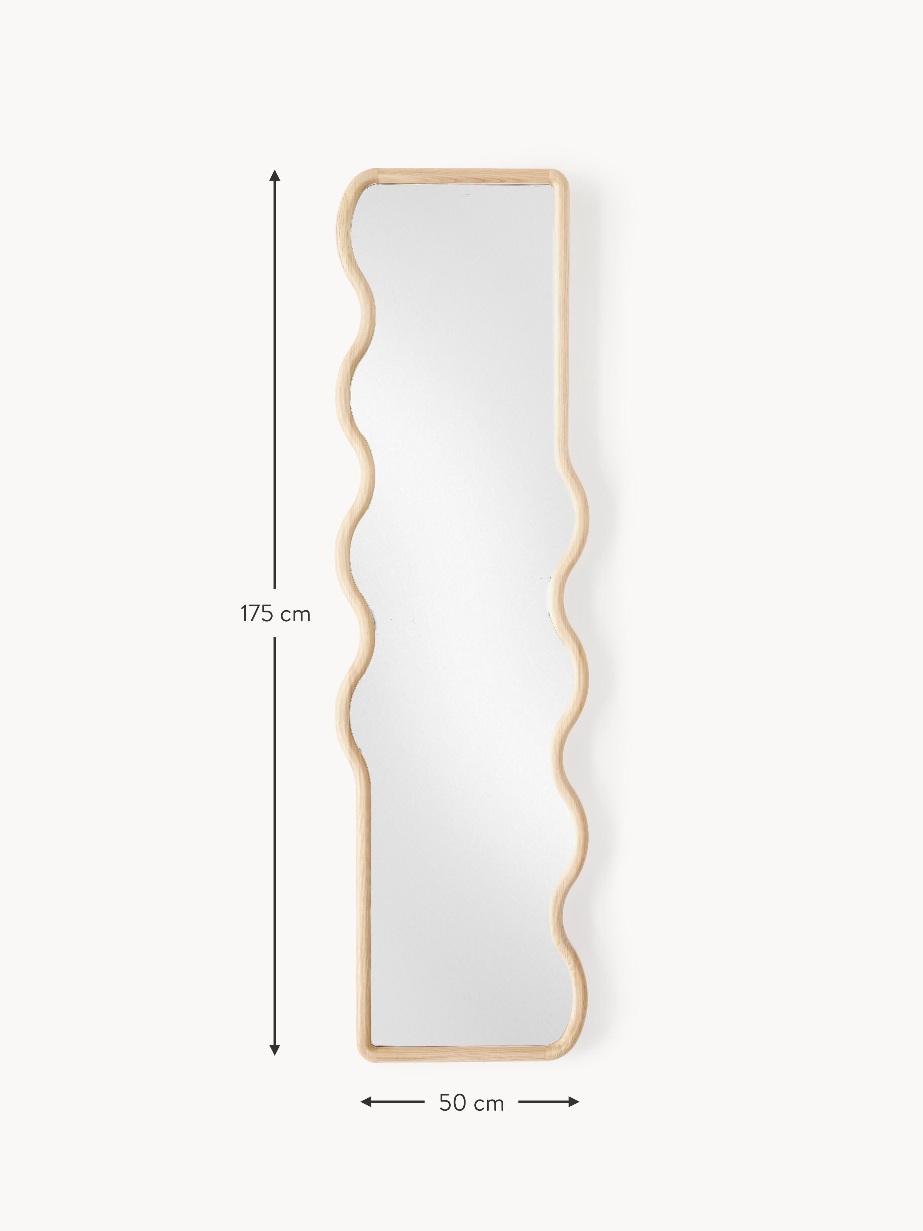 Stream Wavy Wooden Full-Length Wall Mirror