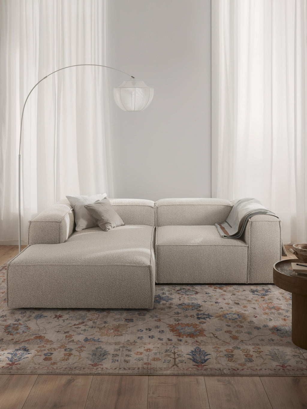 Lennon Bouclé Modular Corner Sofa (3-seater)