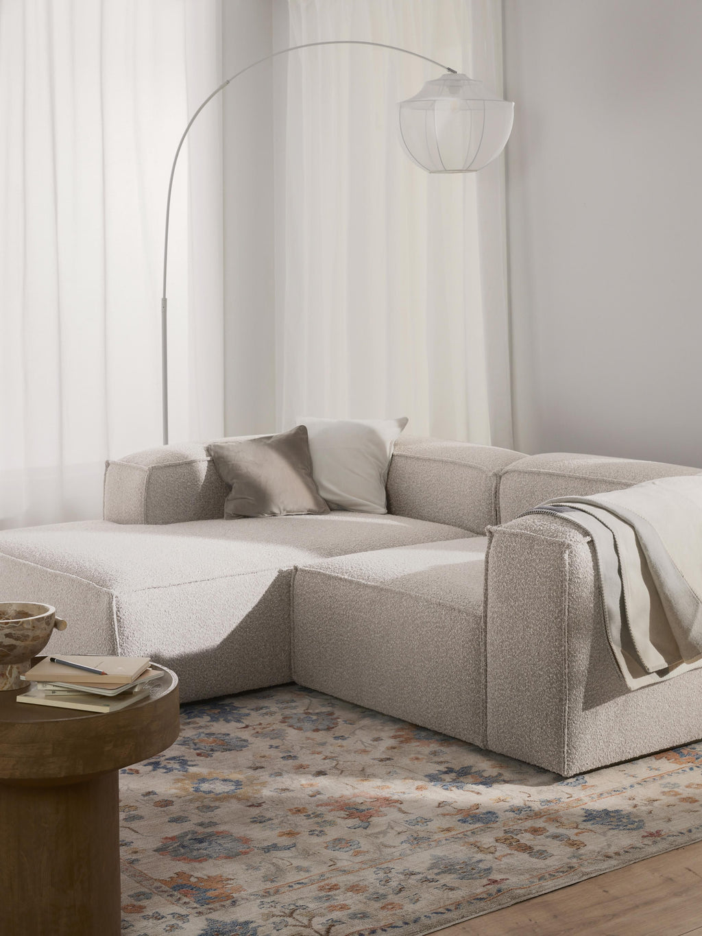 Lennon Bouclé Modular Corner Sofa (3-seater)