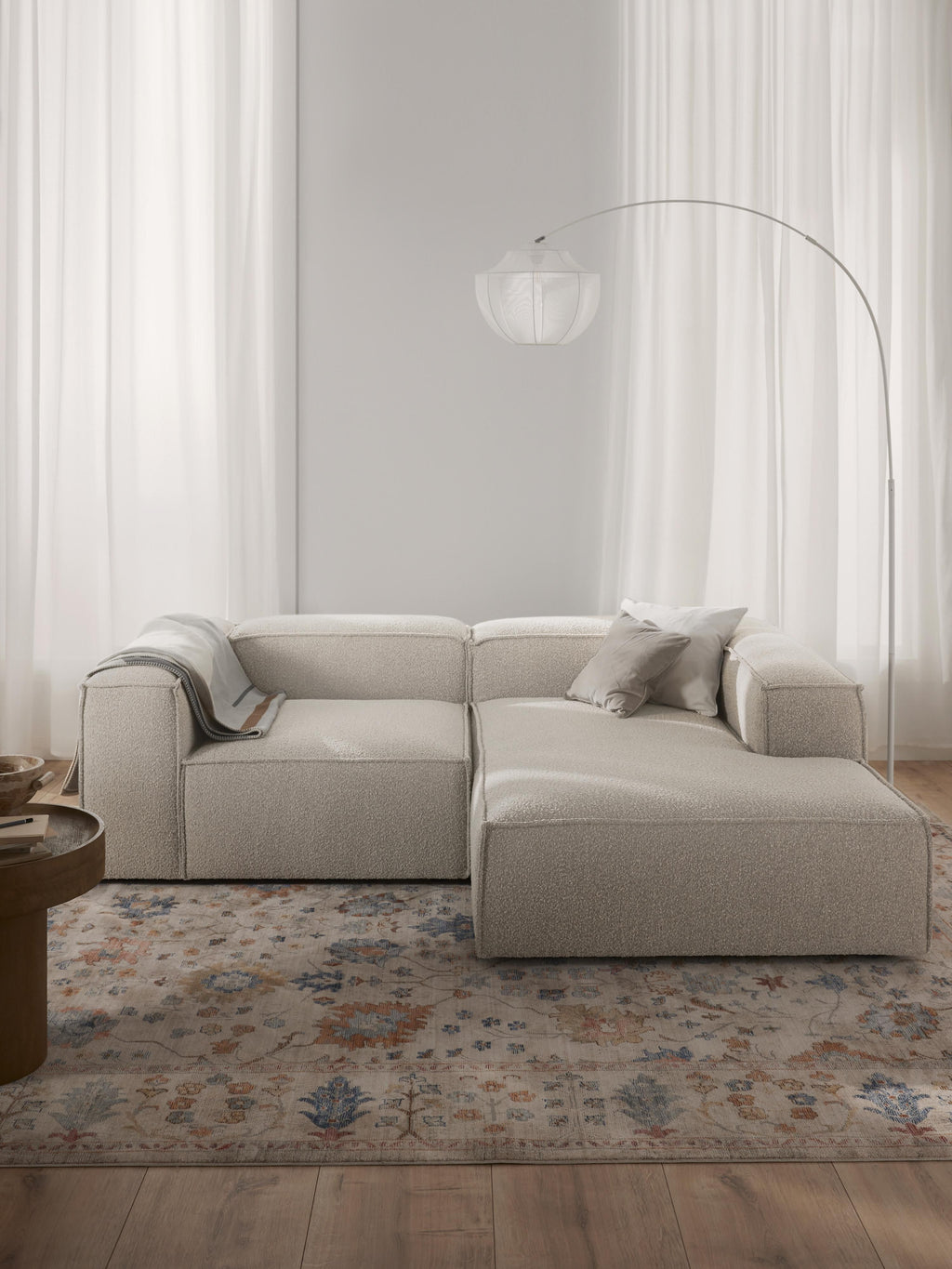 Lennon Bouclé Modular Corner Sofa (3-seater)