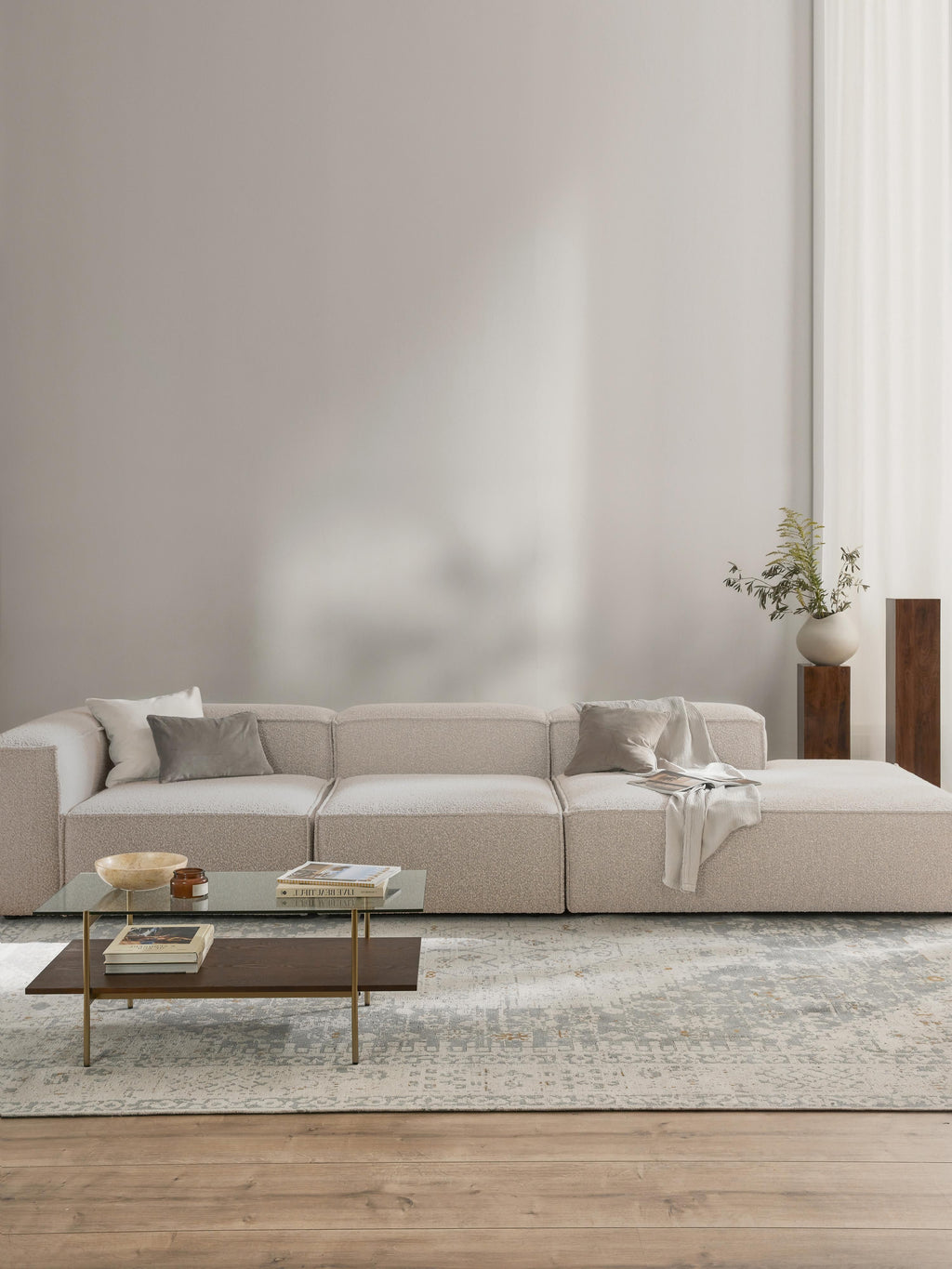 Lennon Bouclé Modular XL Ottoman
