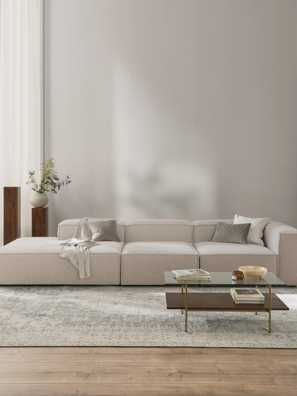 Lennon Bouclé Modular XL Ottoman