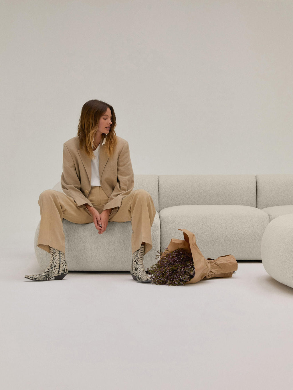 Sofia Bouclé Corner Chaise Module