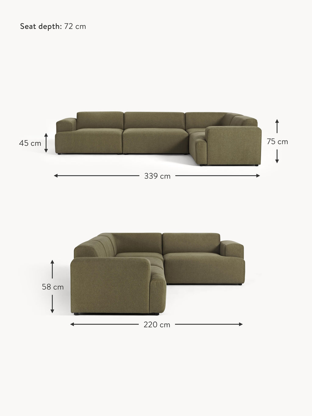 Melva Large Corner Sofa (4-seater)