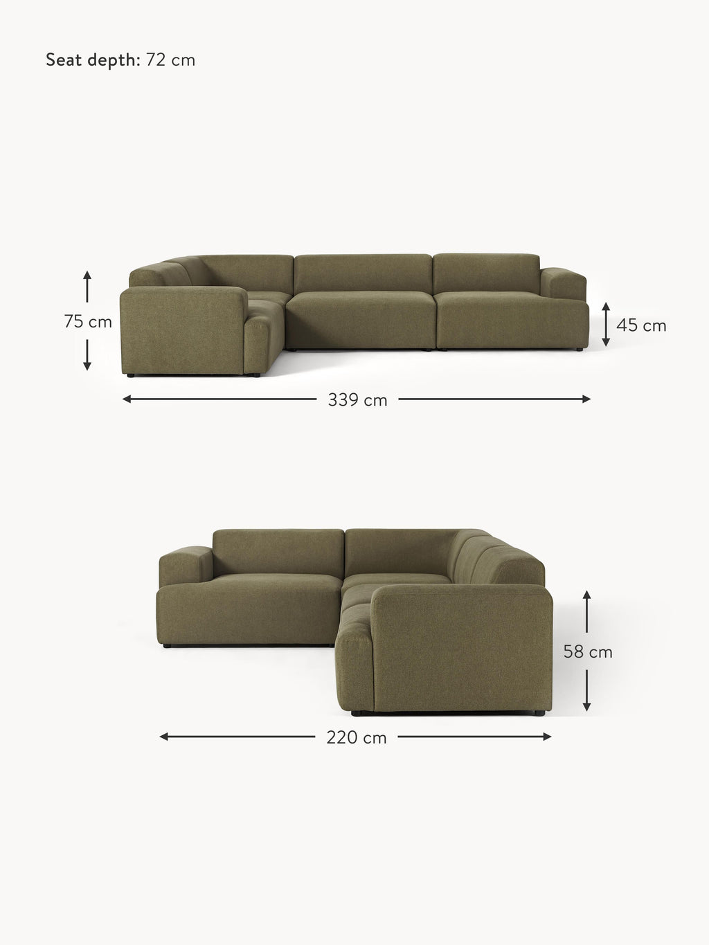 Melva Large Corner Sofa (4-seater)