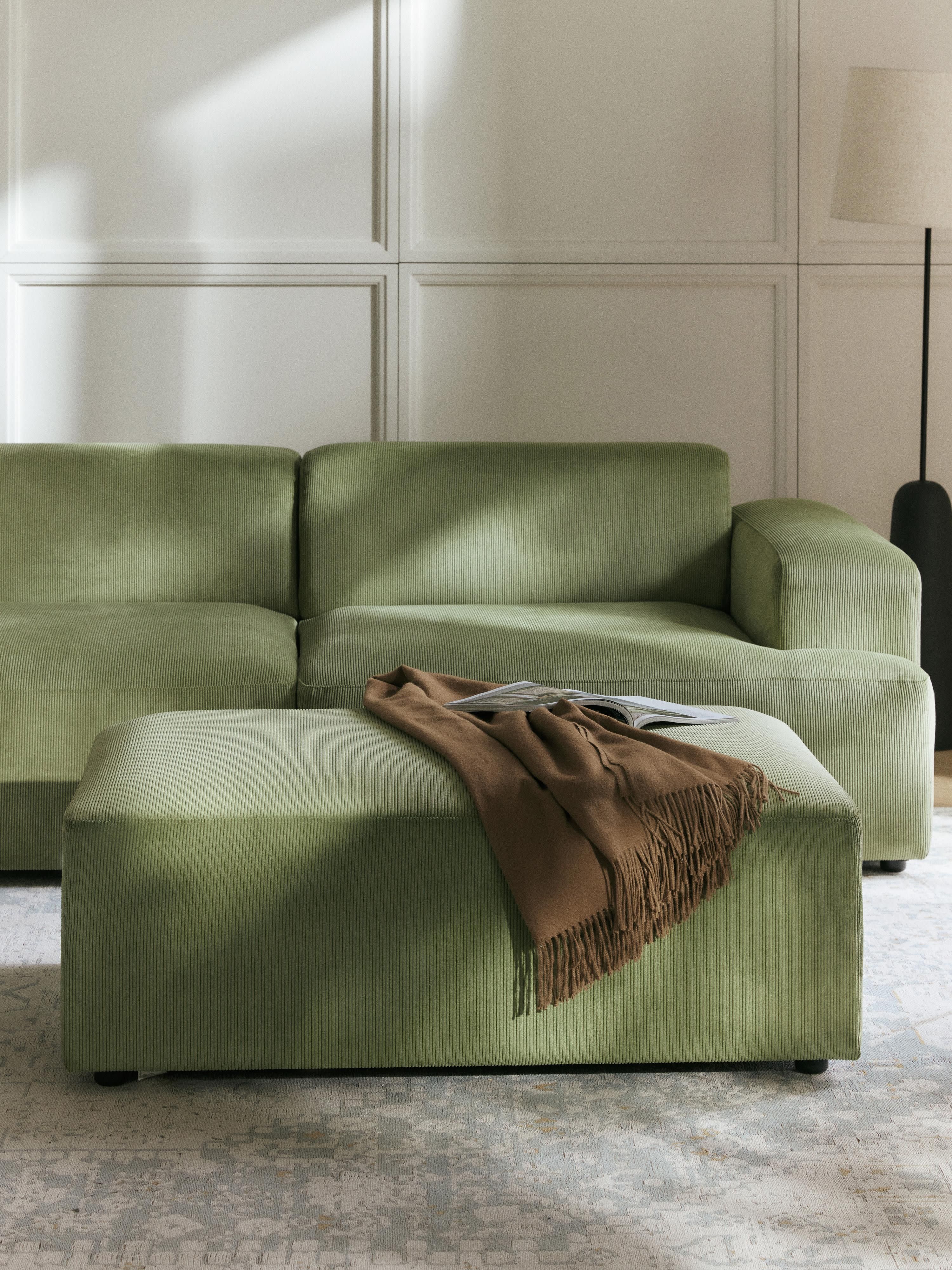 Melva Corduroy XL Ottoman, W 116 x D 72 cm