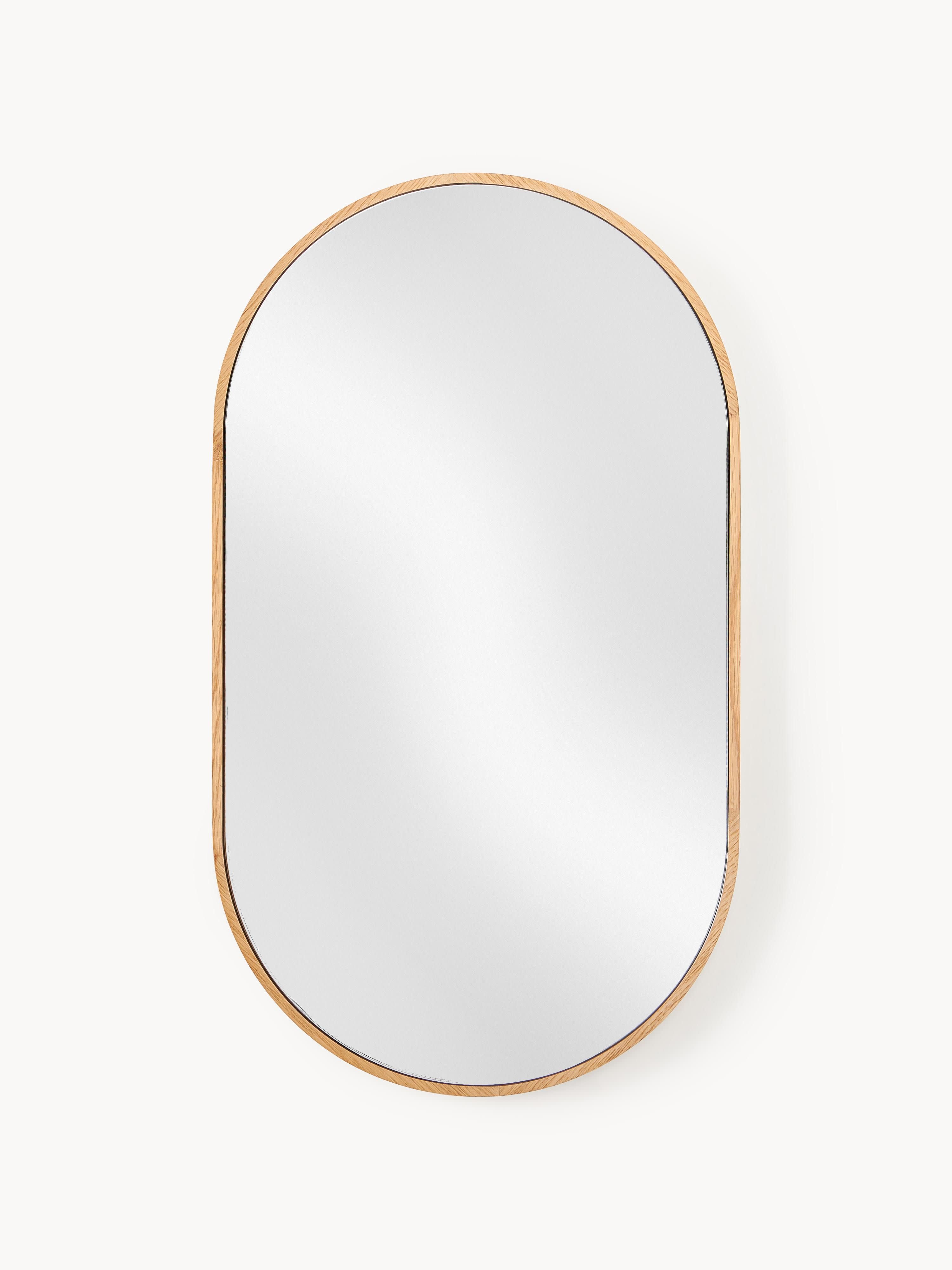 Gallery image 1 - Oval Wall Mirror Avery with Oak Wood Frame