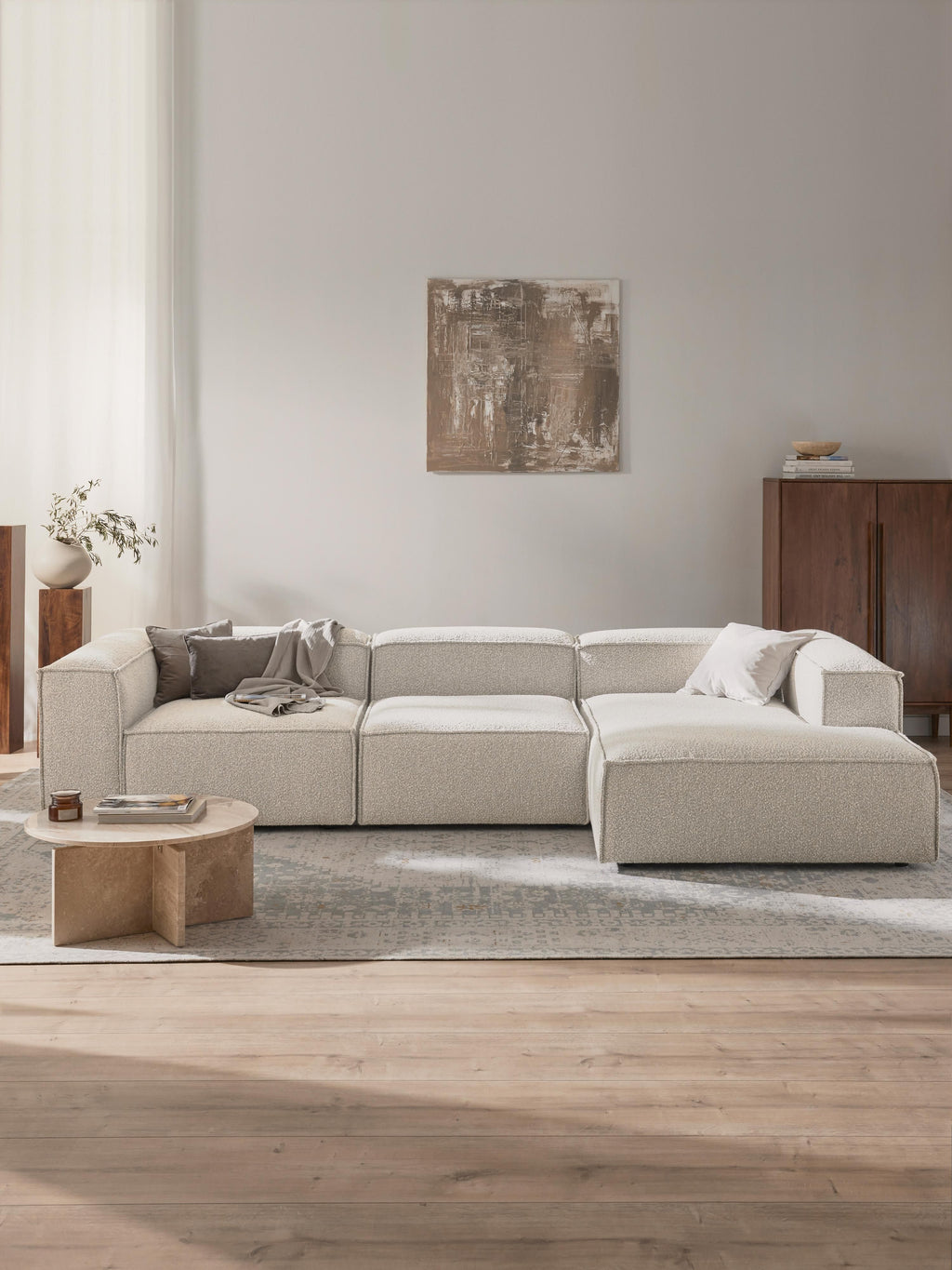 Lennon Bouclé Modular Corner Sofa (4-seater)