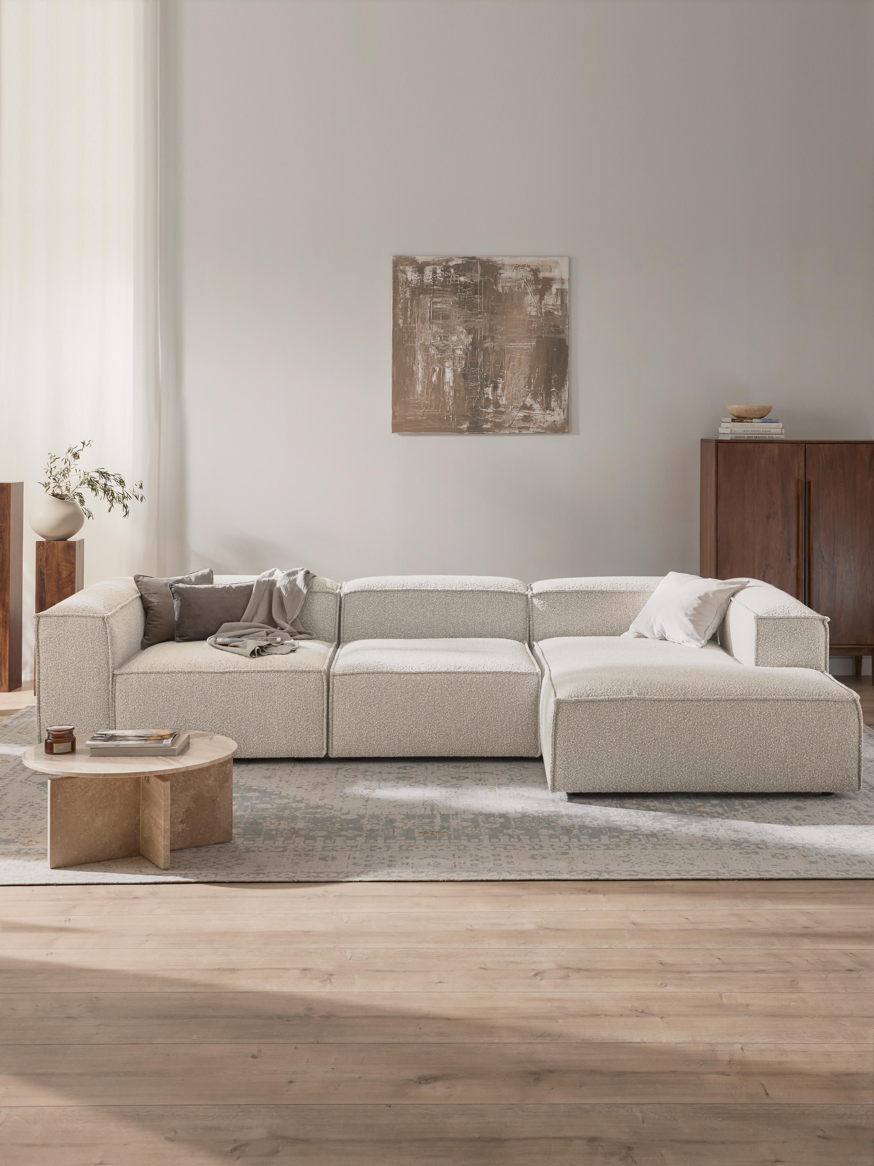 Lennon Bouclé Modular Corner Sofa (4-seater)