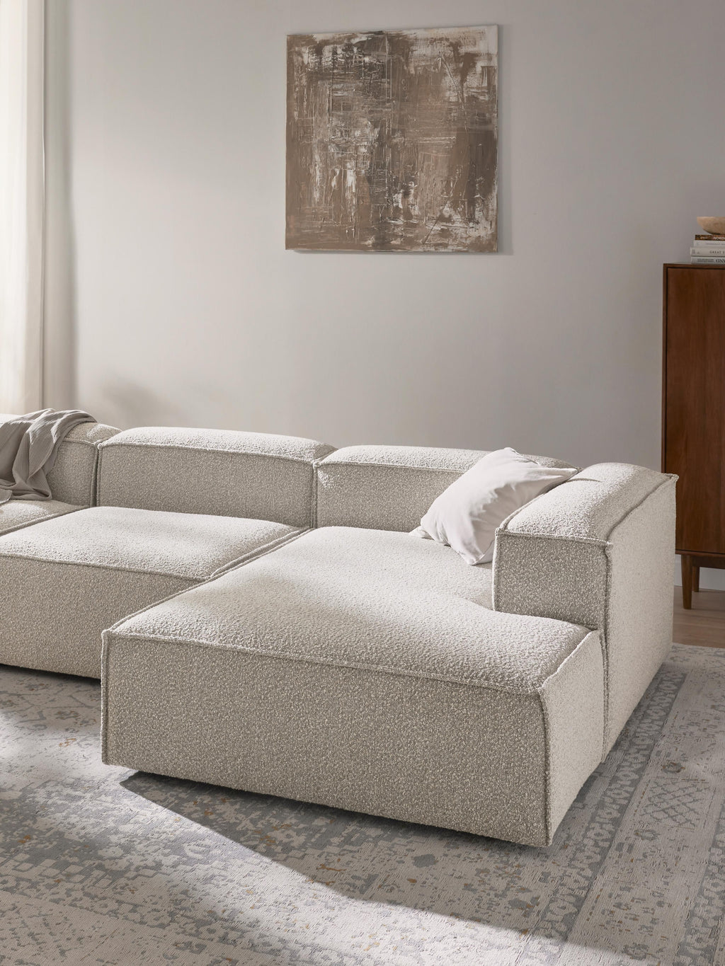 Lennon Bouclé Modular Corner Sofa (4-seater)