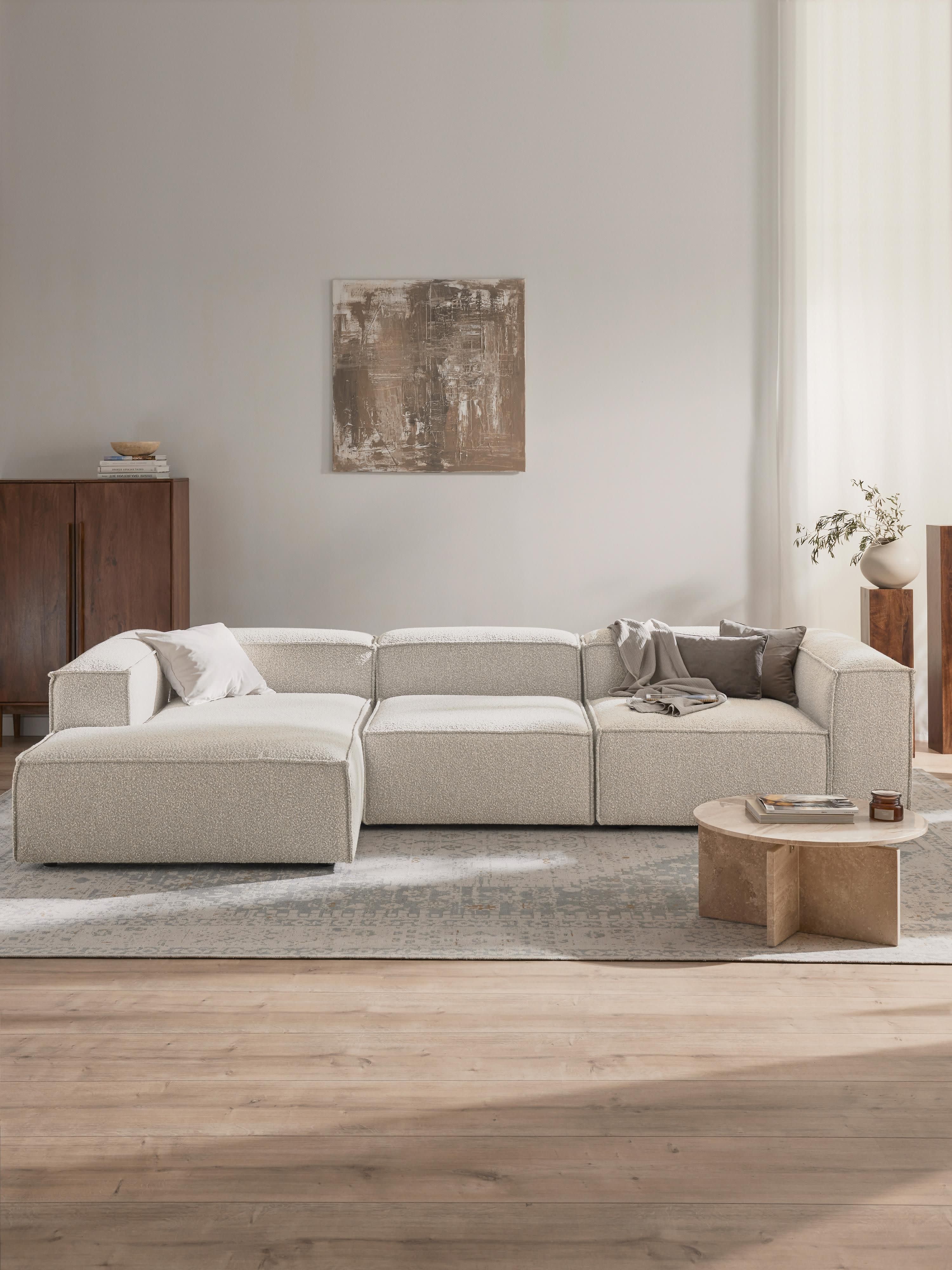 Lennon Bouclé Modular Corner Sofa (4-seater)