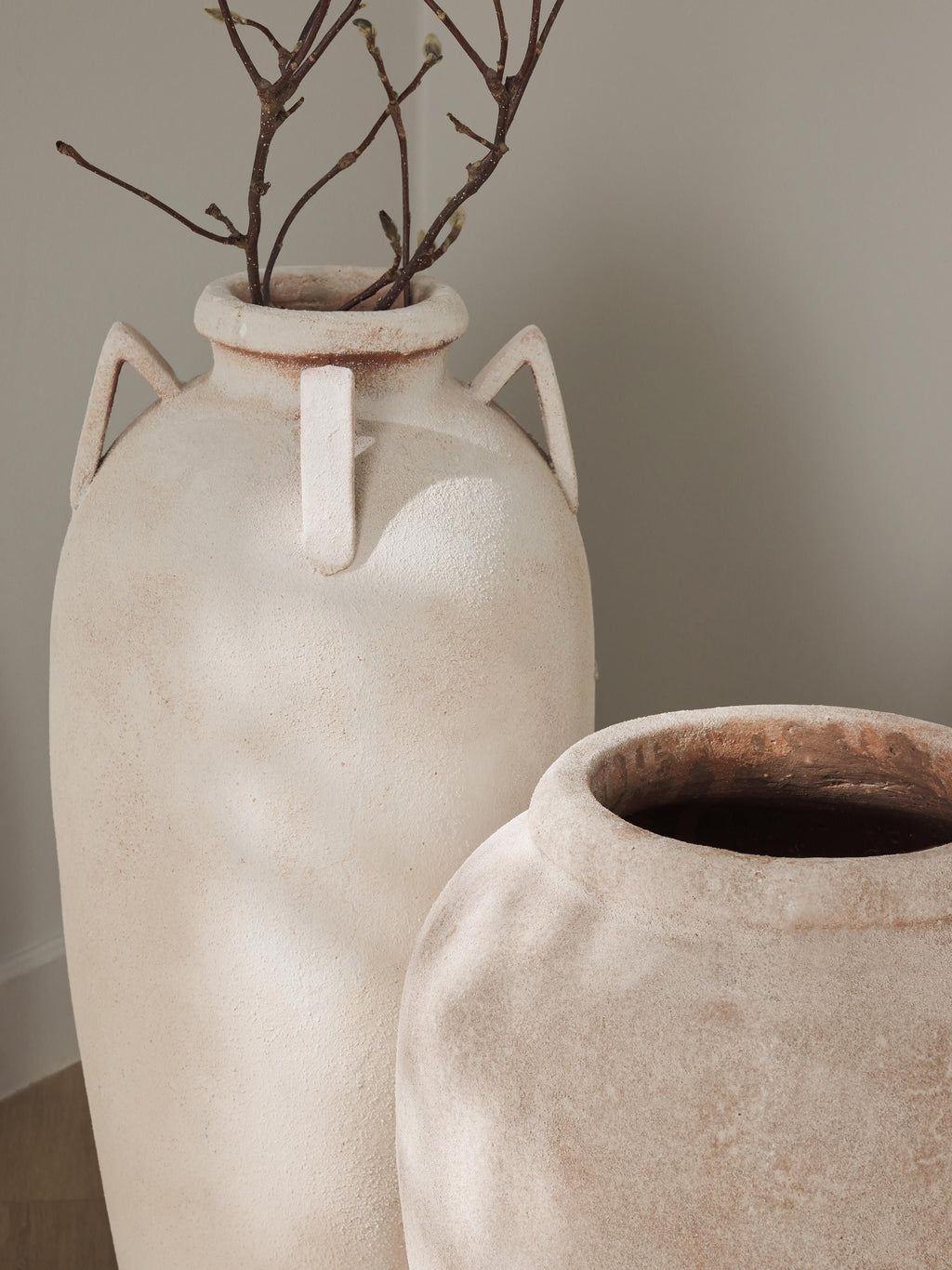 Liah Floor Vase with Sand Finish, H 70 cm