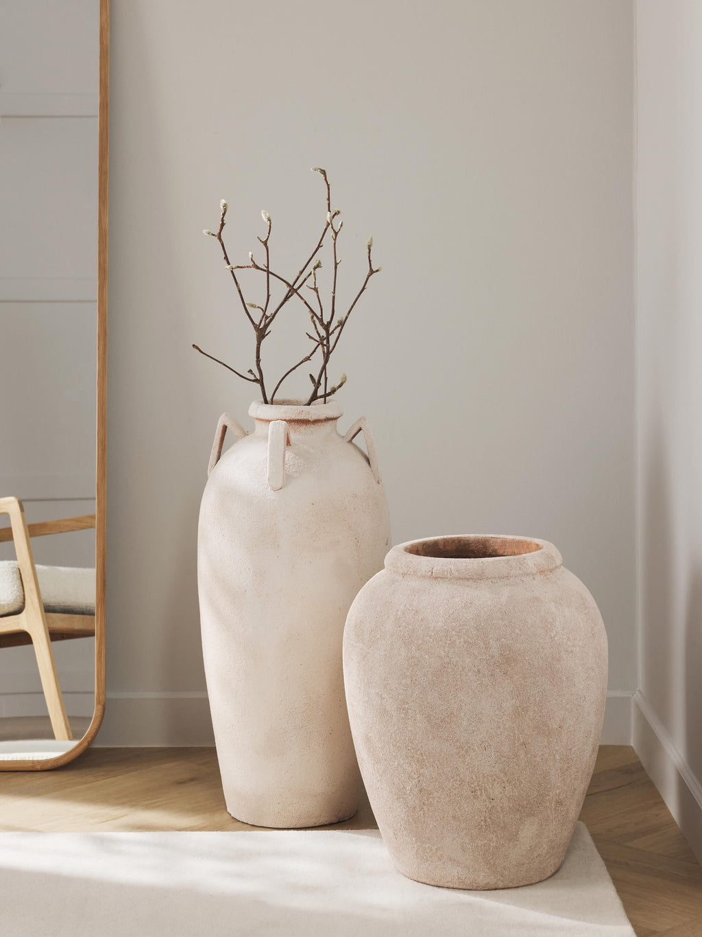 Liah Floor Vase with Sand Finish, H 70 cm