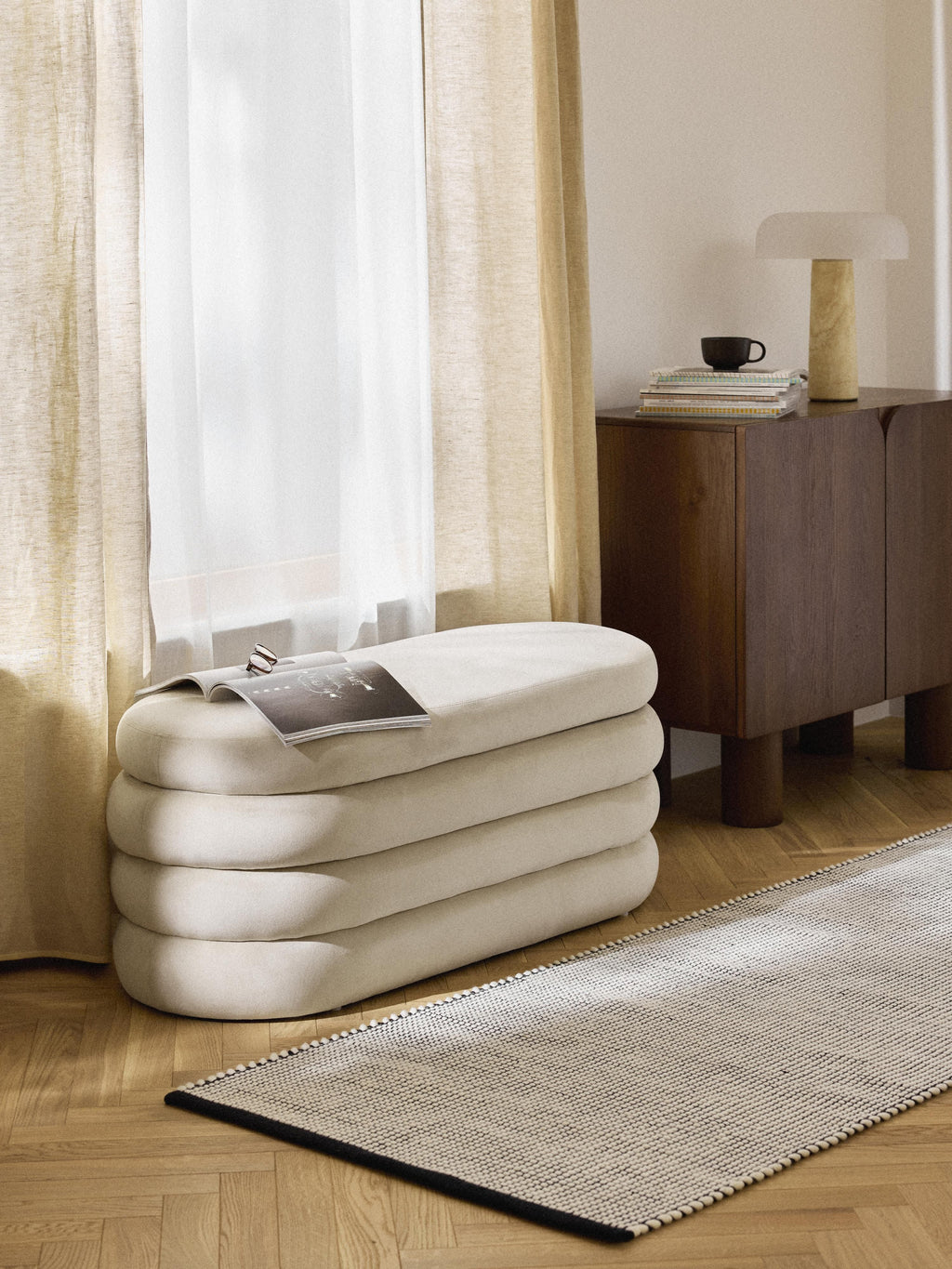 Alto Velvet Upholstered Bench with Storage Space