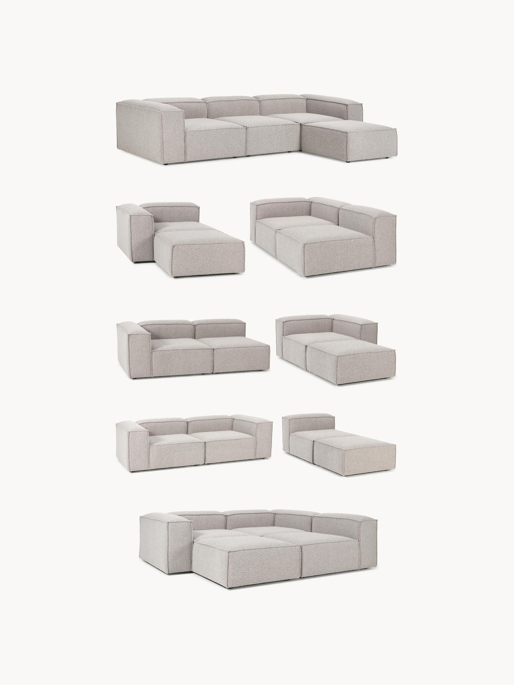 Lennon Bouclè Modular Sofa (3-seater)