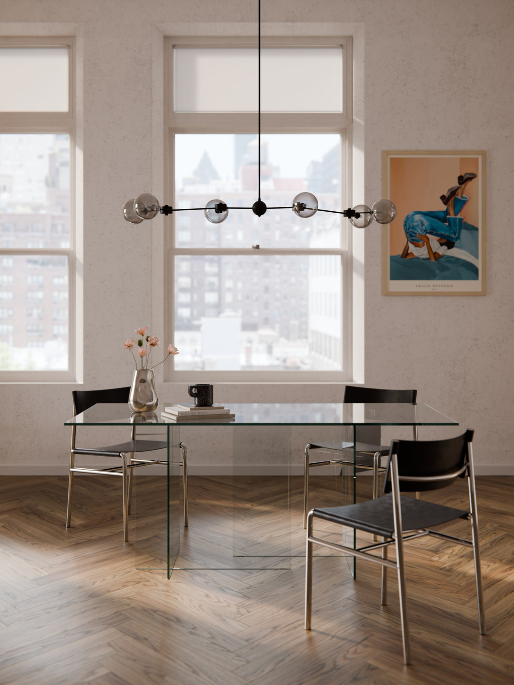 Anouk Glass Dining Table, 180 x 90 cm