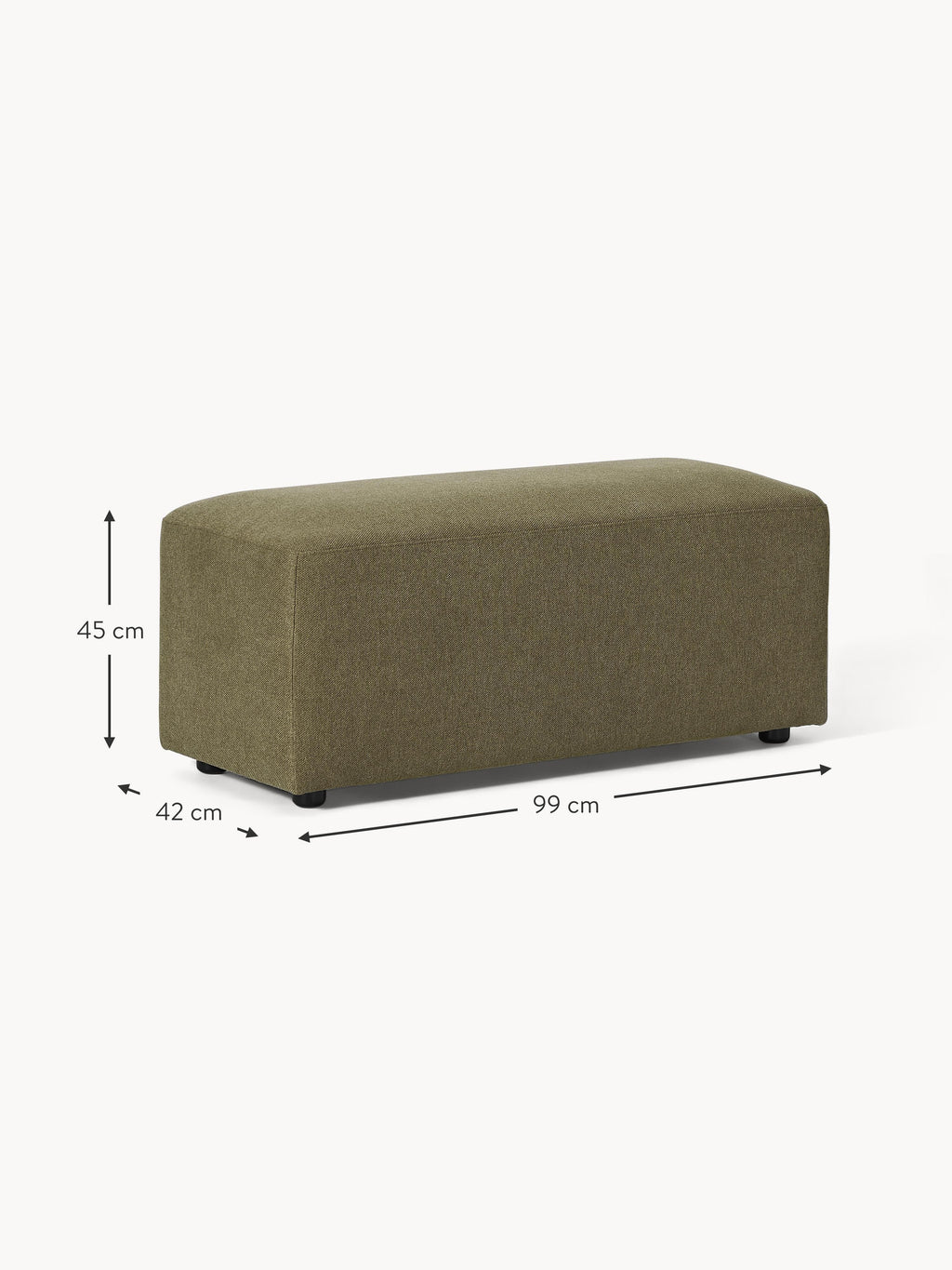 Melva Ottoman, W 99 x D 42 cm