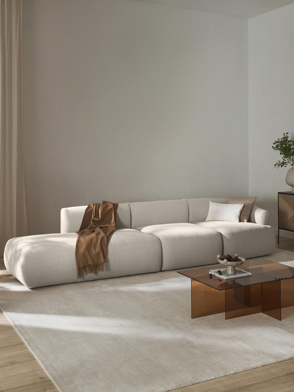 Sofia Modular Bouclé Chaise (4-seater)