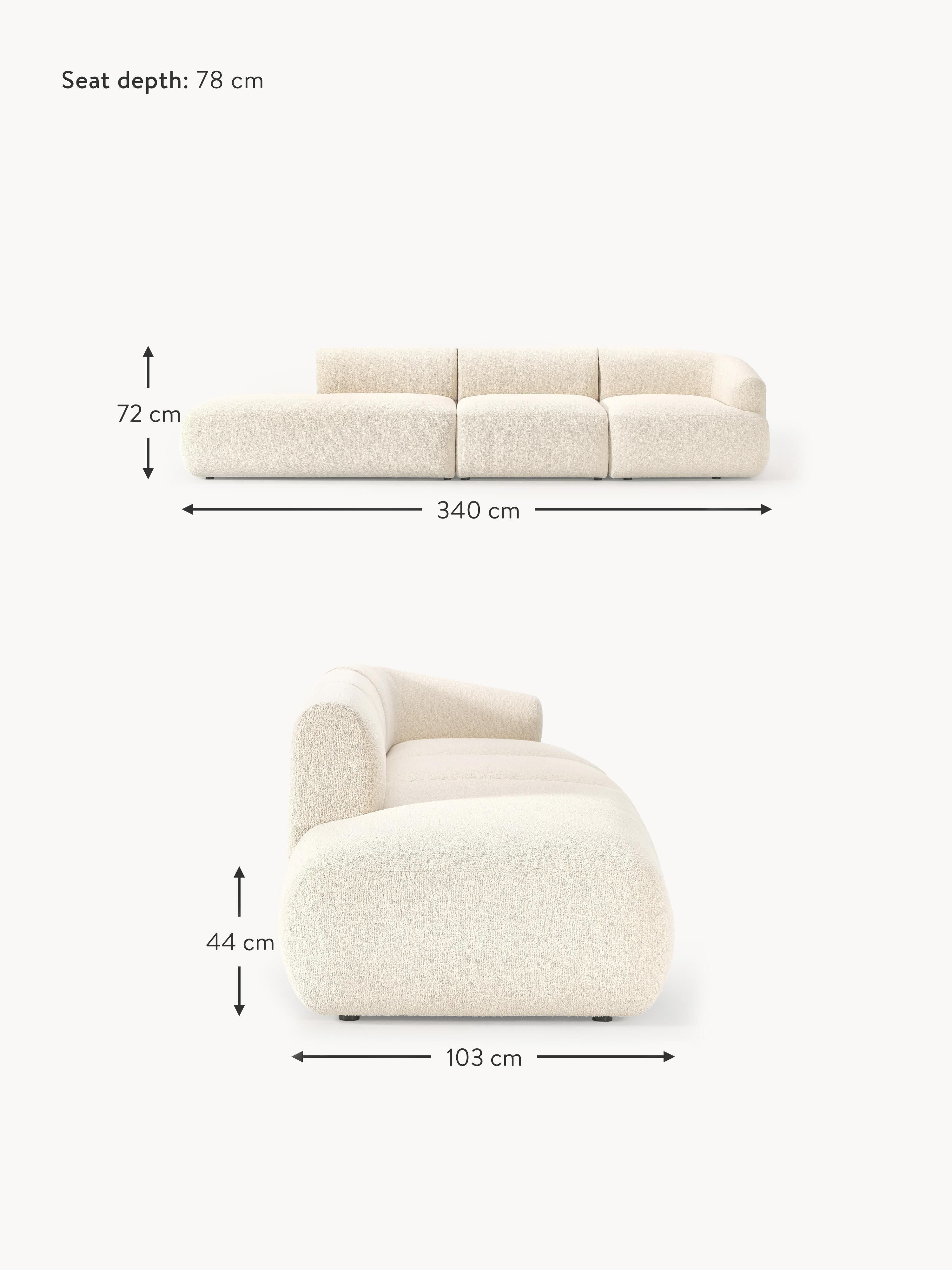 Sofia Modular Bouclé Chaise (4-seater)