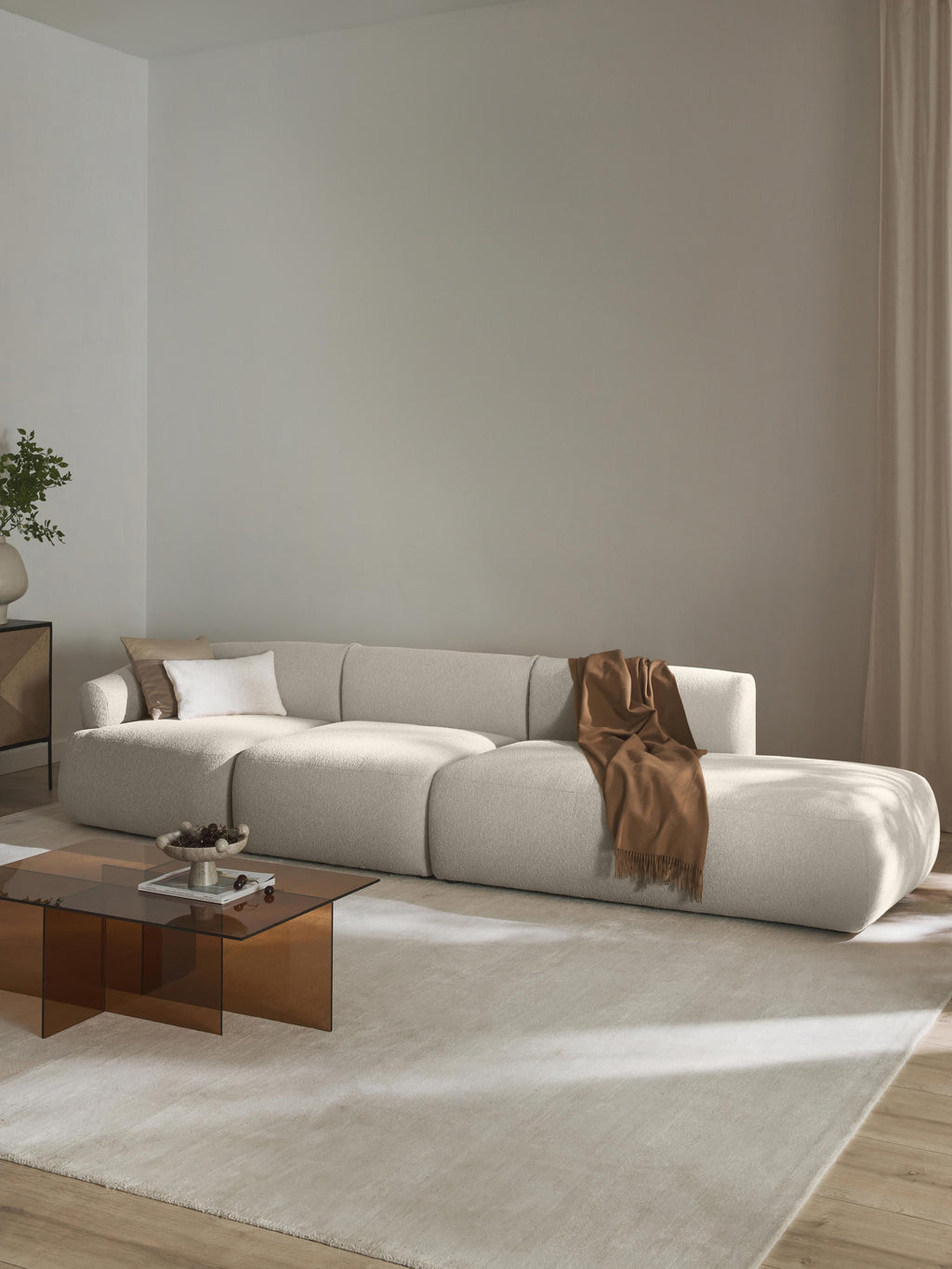 Sofia Modular Bouclé Chaise (4-seater)