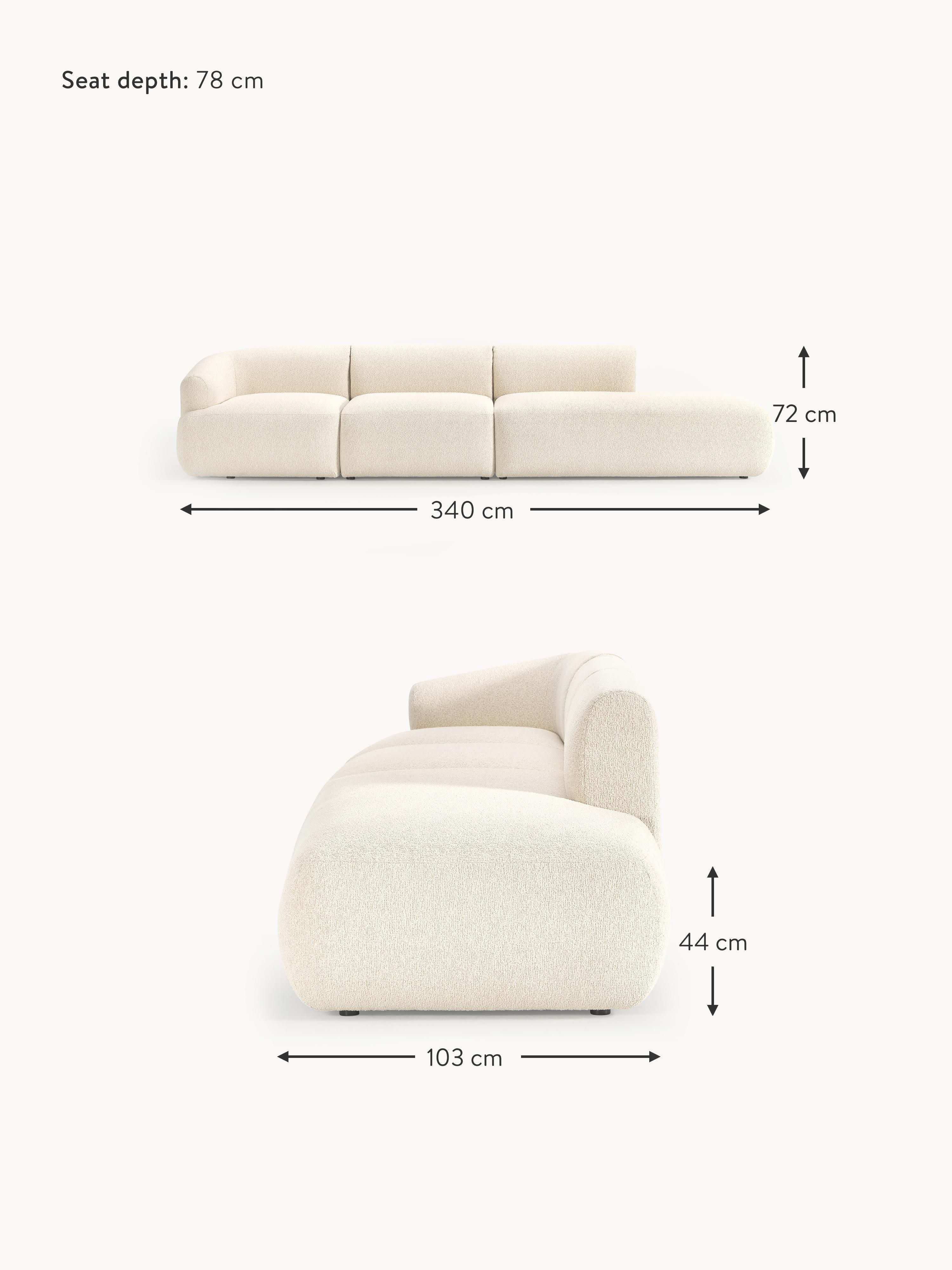 Sofia Modular Bouclé Chaise (4-seater)