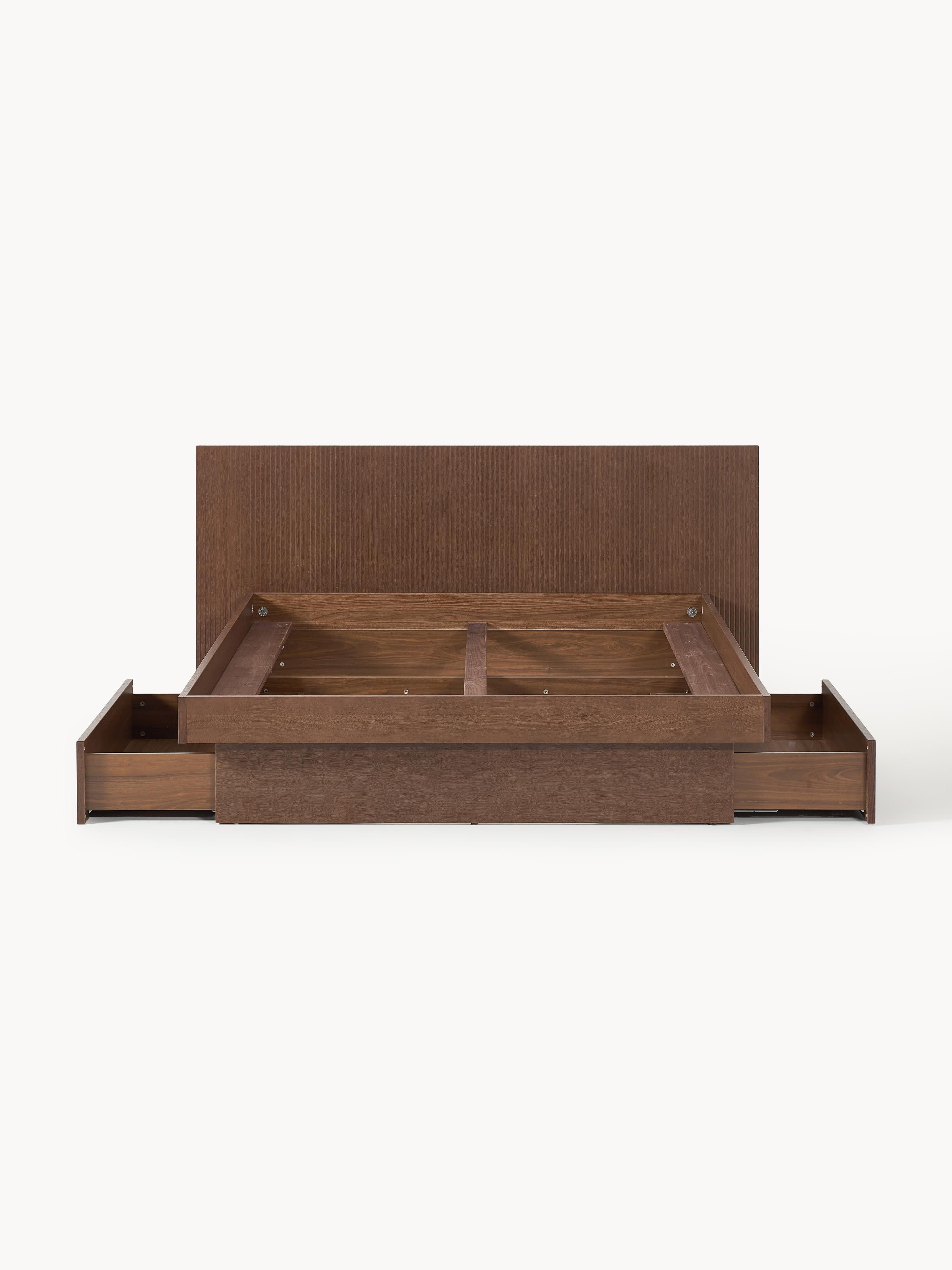 Sato Wooden Bed with Drawers and Headboard