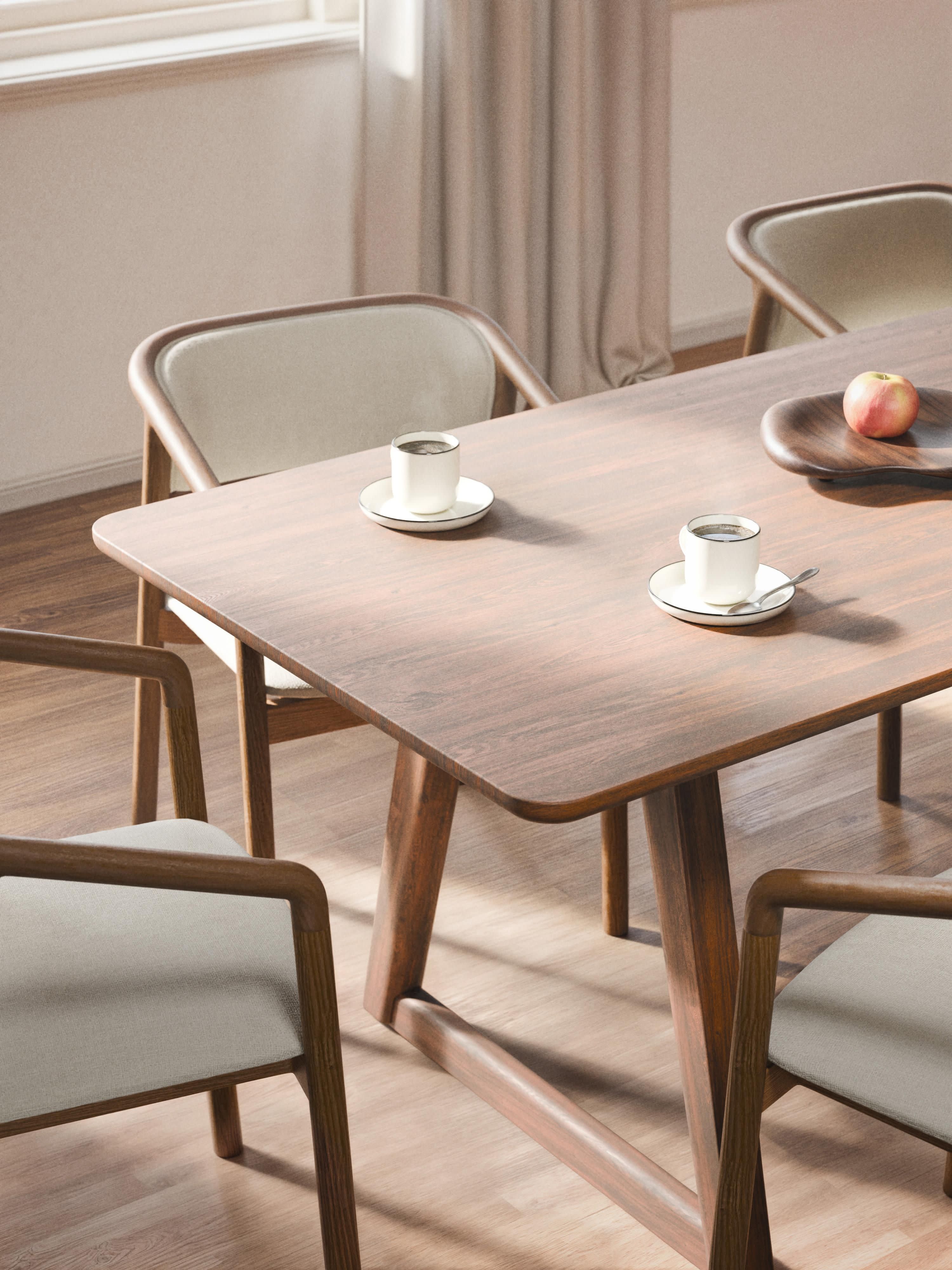 Nik Oak Wood Dining Table, in various sizes