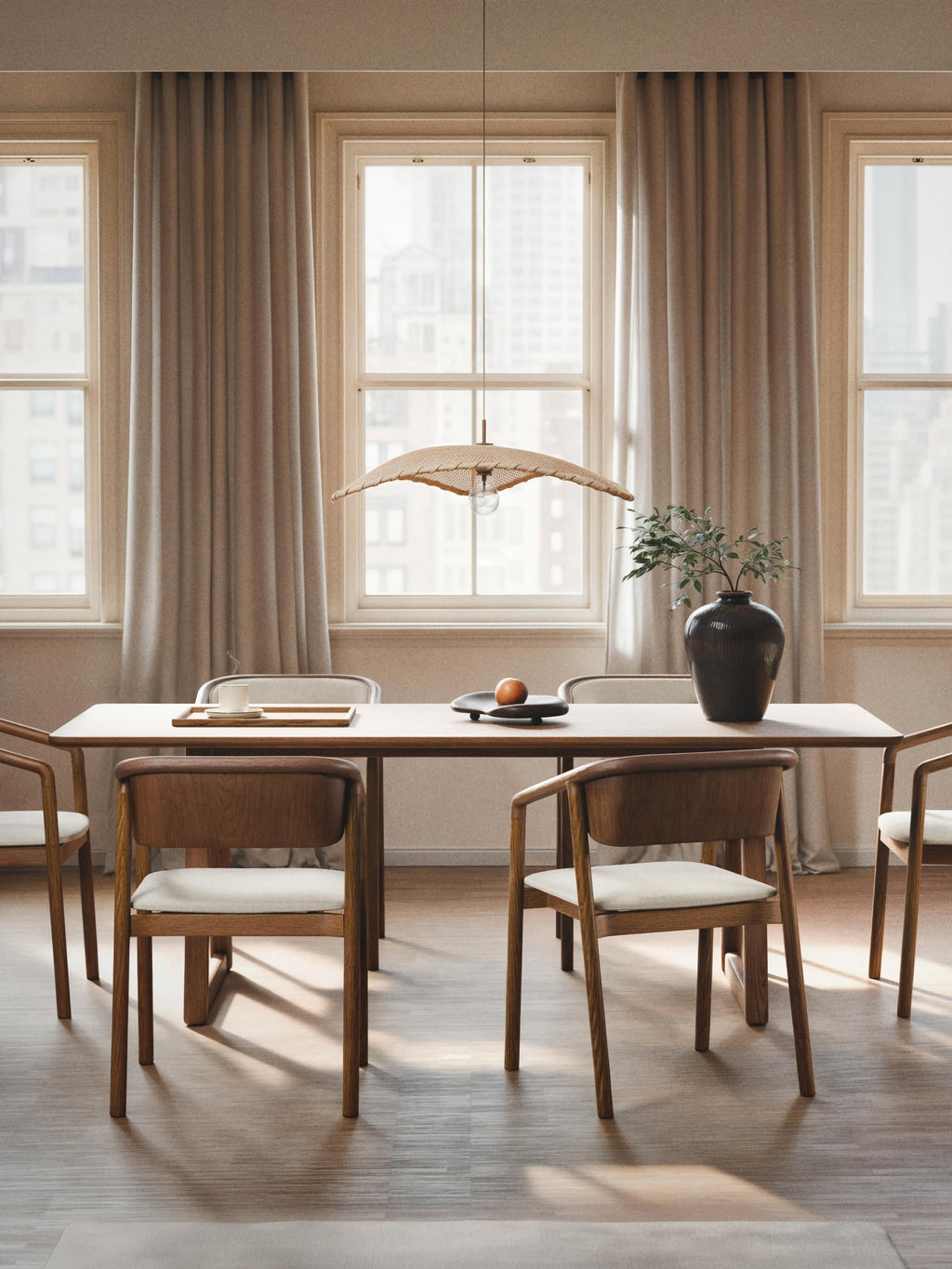 Nik Oak Wood Dining Table, in various sizes