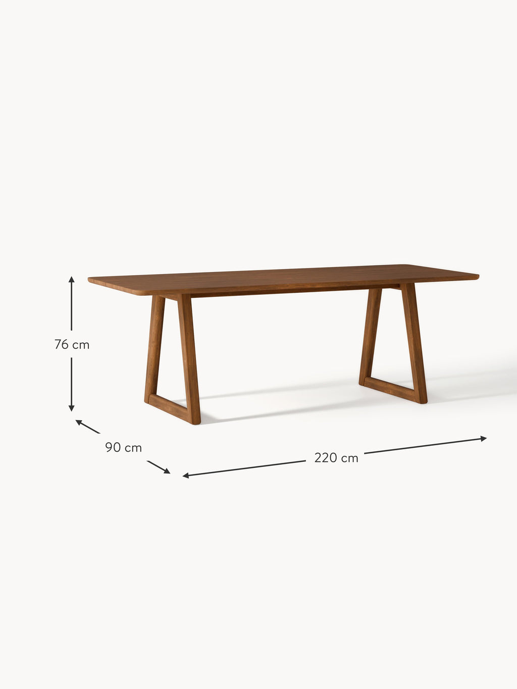 Nik Oak Wood Dining Table, in various sizes