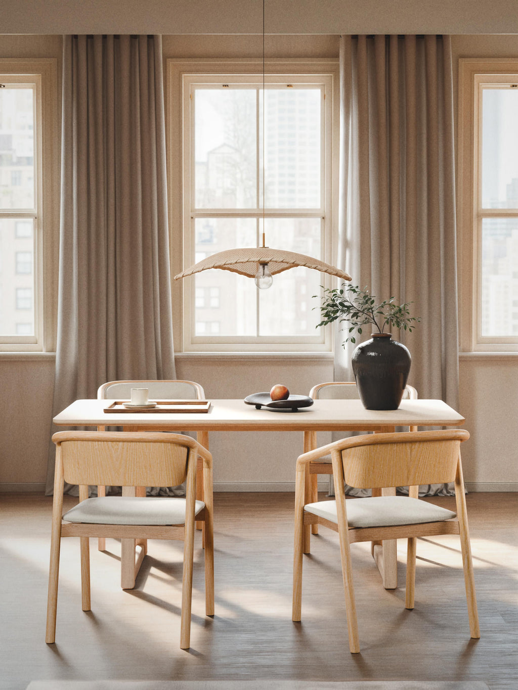 Nik Oak Wood Dining Table, in various sizes