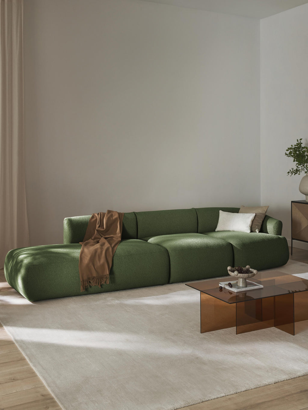 Sofia Modular Bouclé Chaise (4-seater)