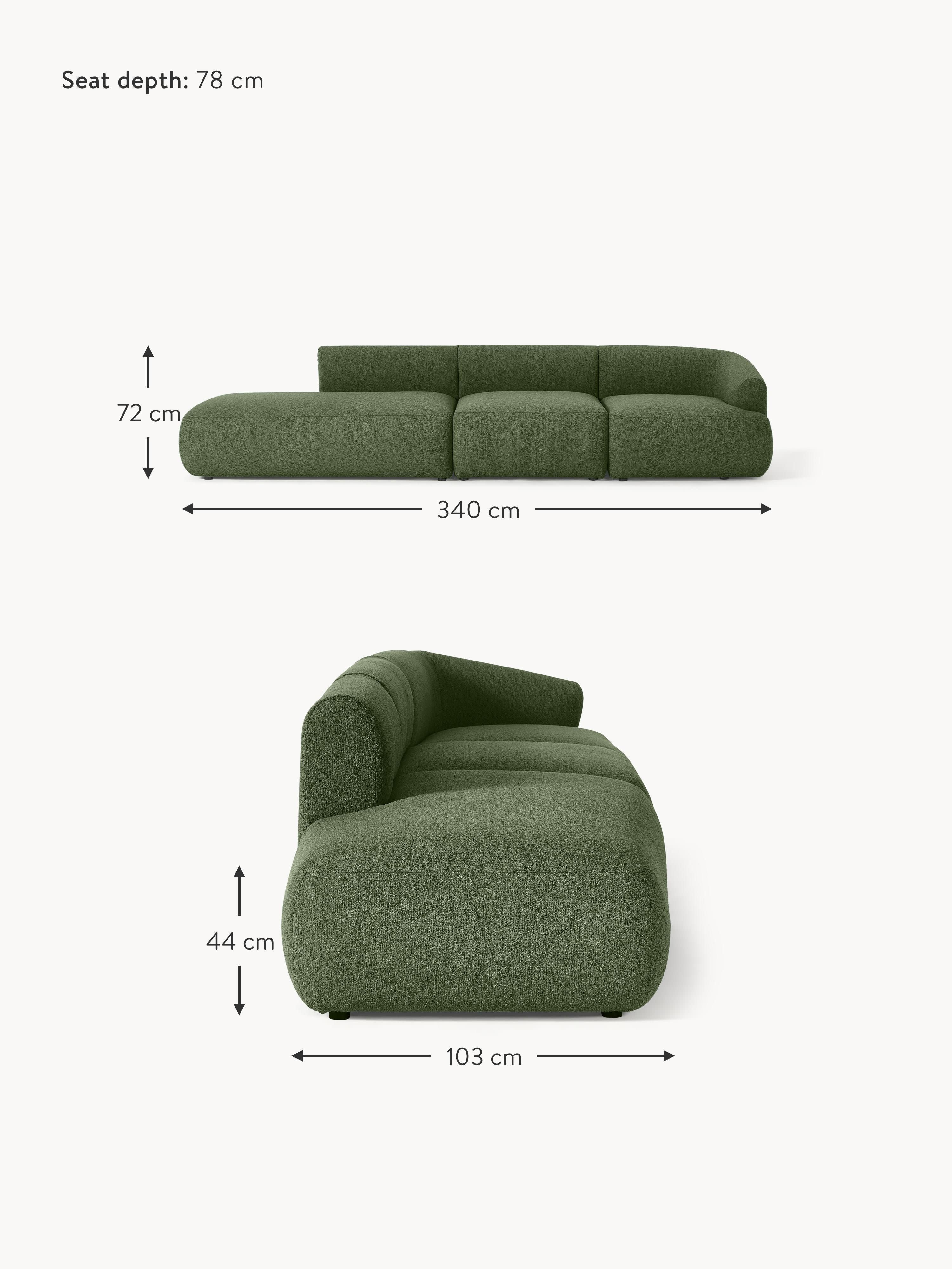 Sofia Modular Bouclé Chaise (4-seater)