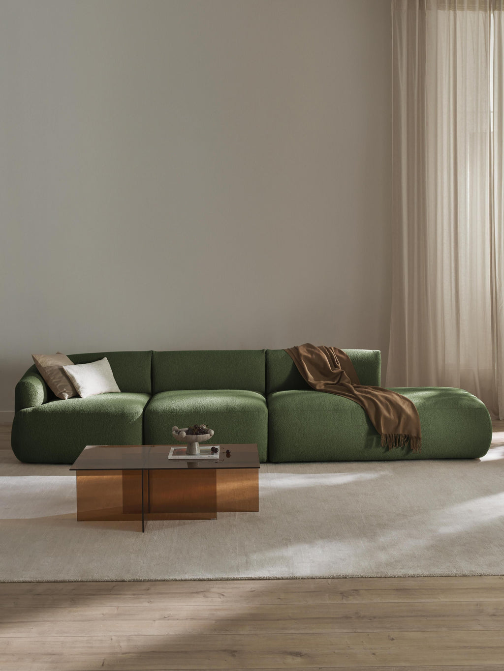 Sofia Modular Bouclé Chaise (4-seater)
