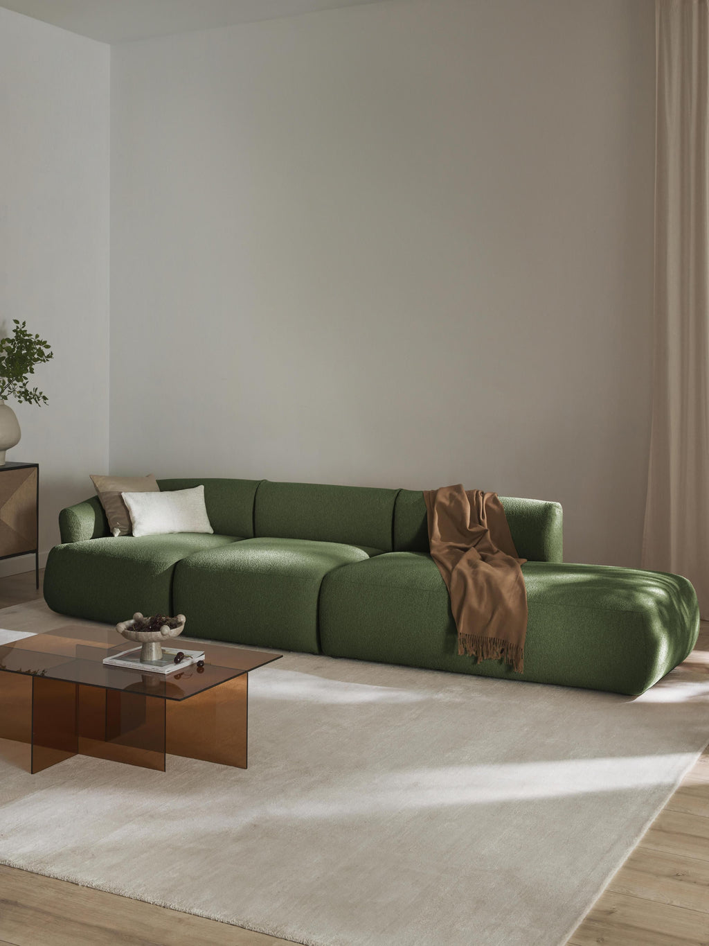 Sofia Modular Bouclé Chaise (4-seater)