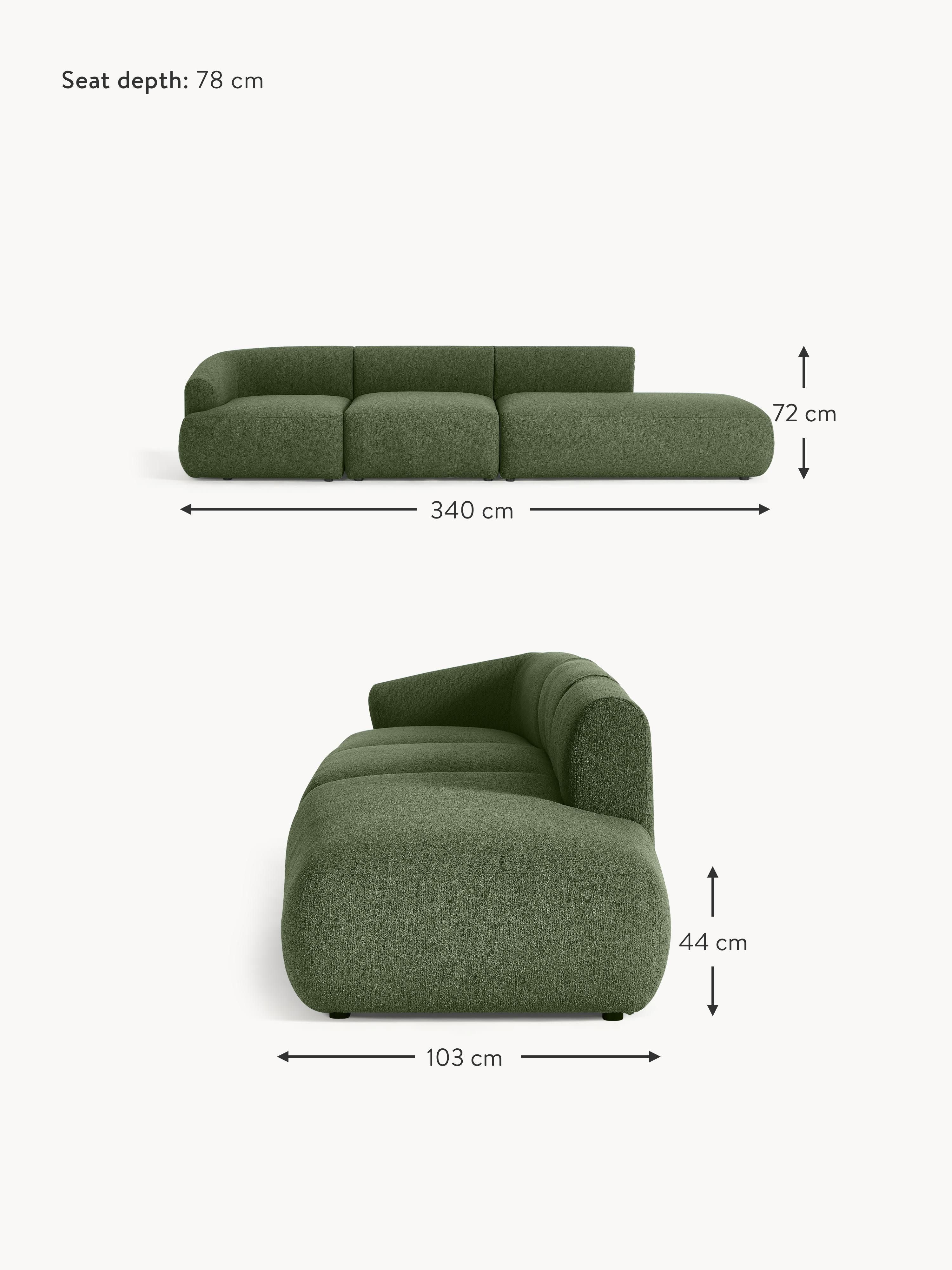 Sofia Modular Bouclé Chaise (4-seater)