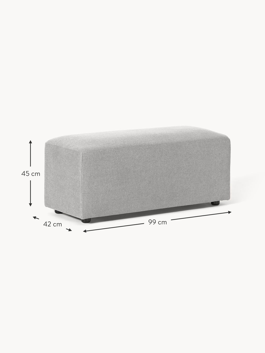 Melva Ottoman, W 99 x D 42 cm