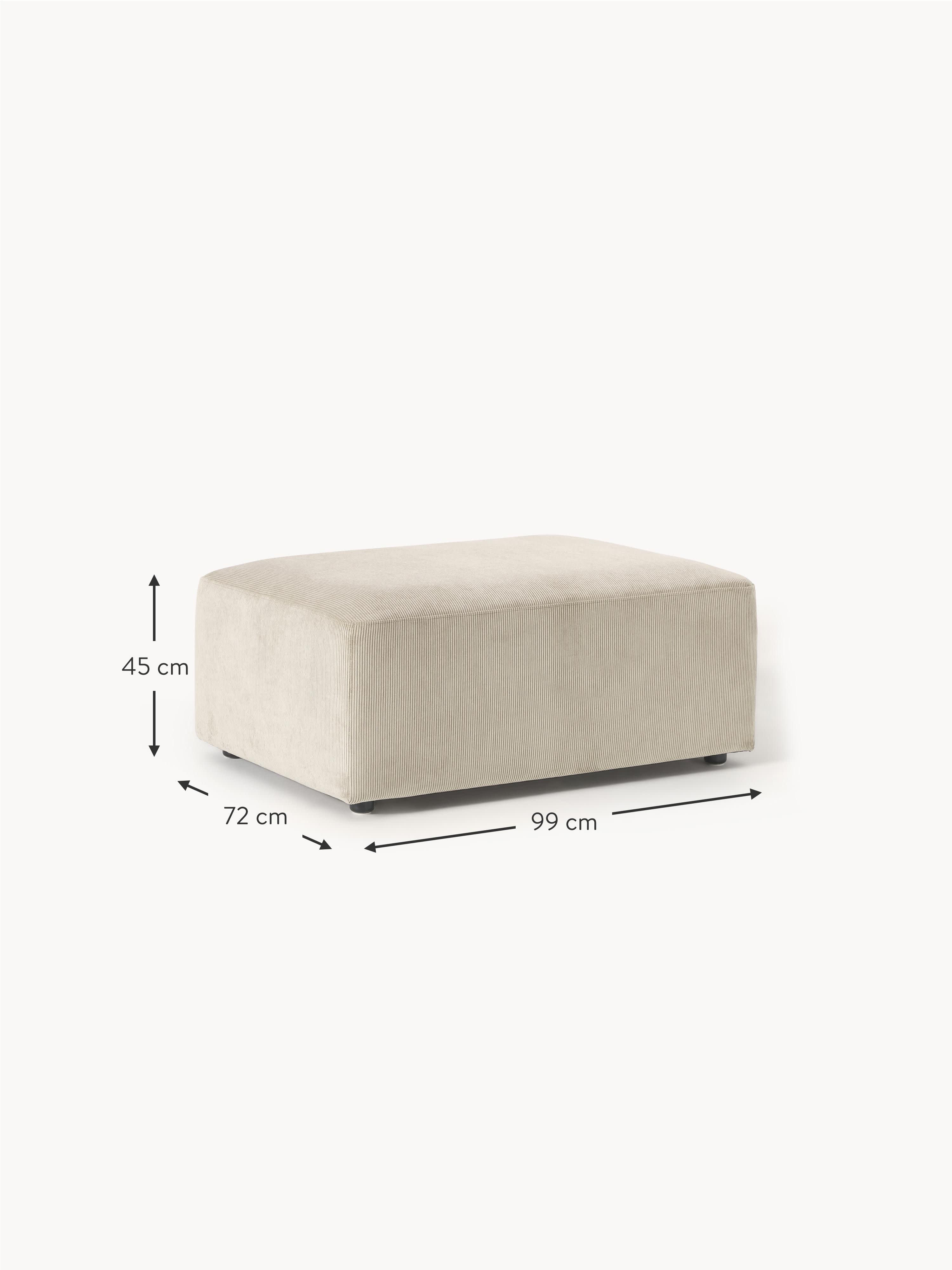 Melva Corduroy Ottoman, W 99 x D 72 cm