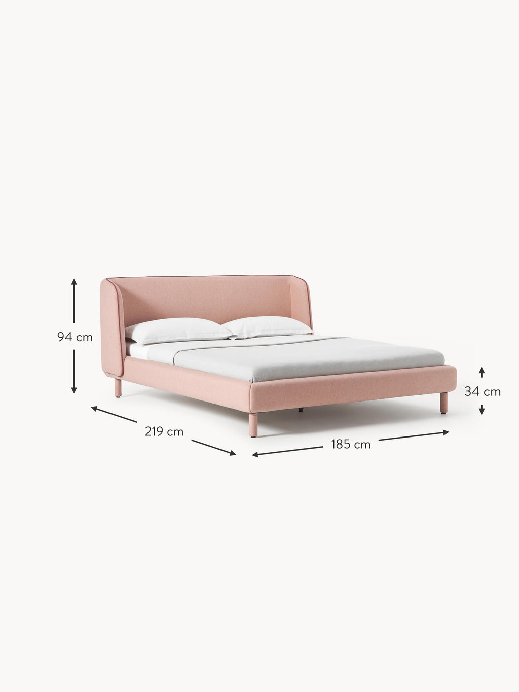 Luma Upholstered Bed with Headboard