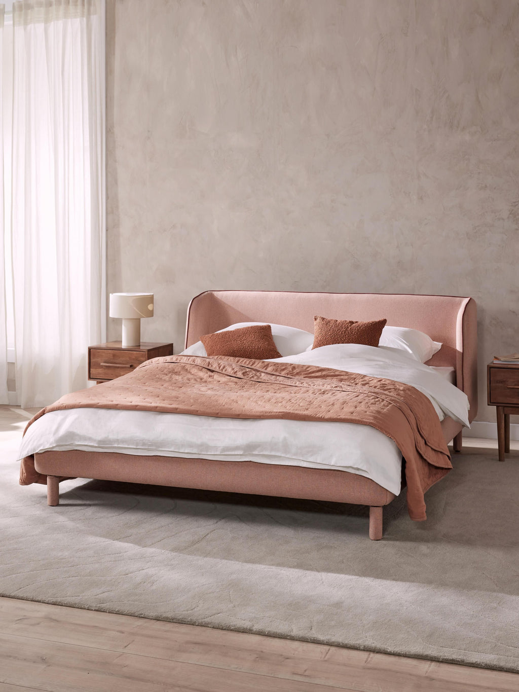 Luma Upholstered Bed with Headboard