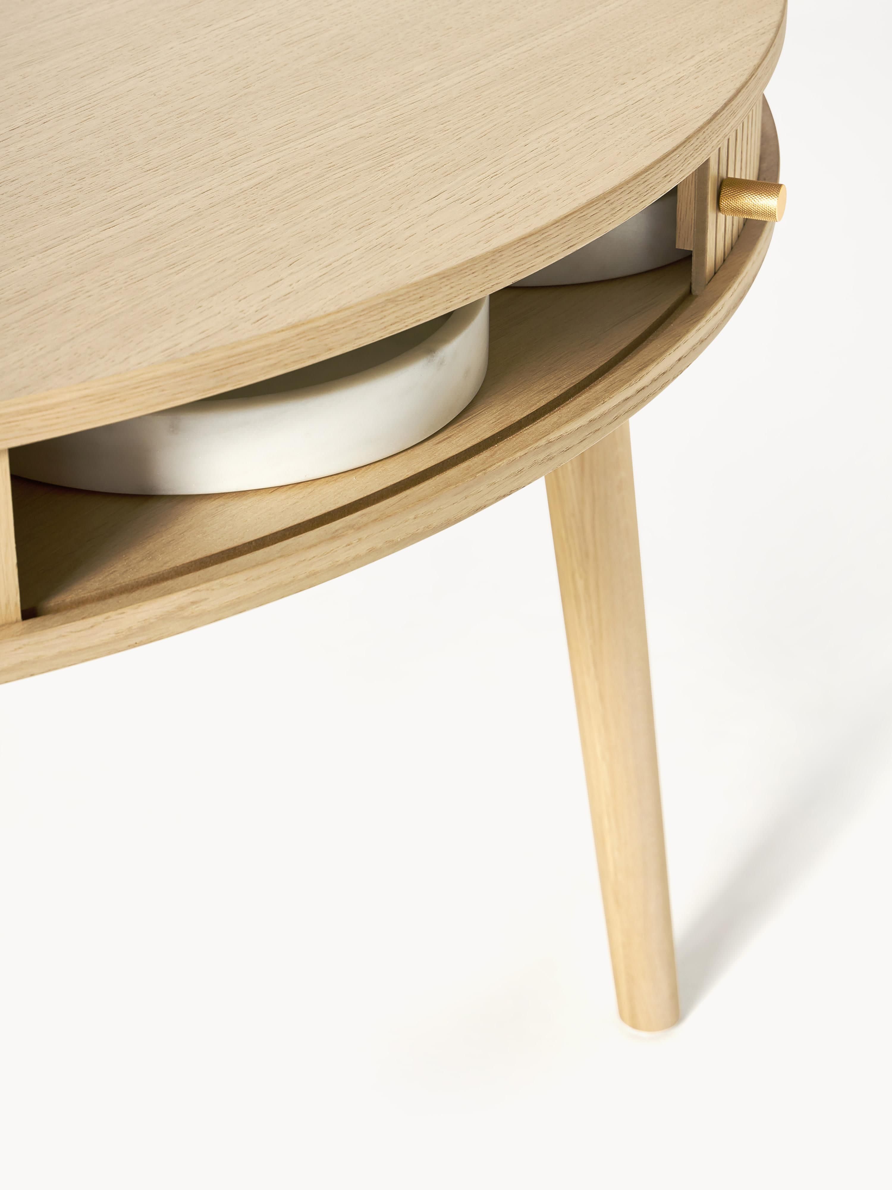 Calary Round Dining Table with Storage Space, in various sizes
