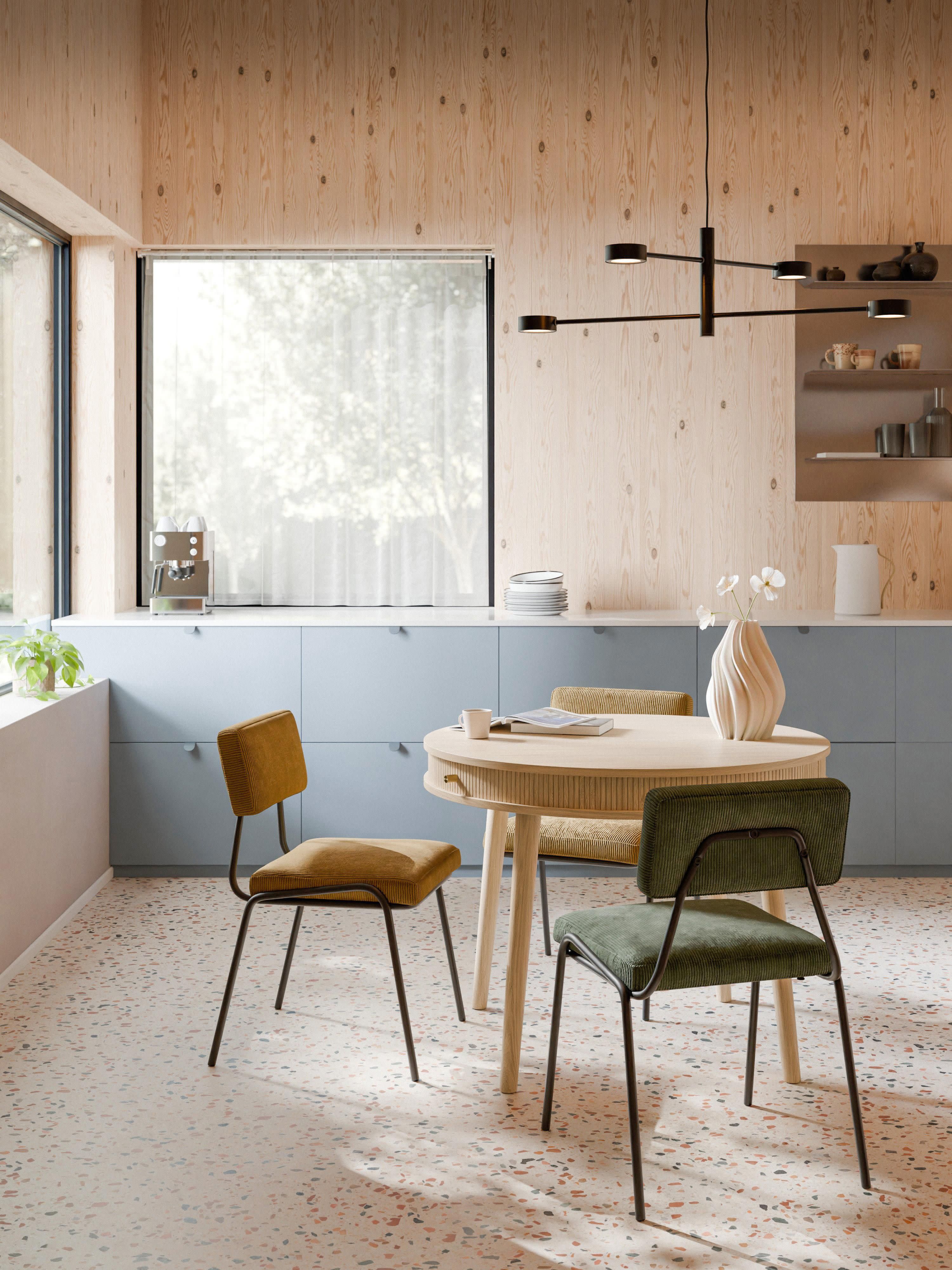Calary Round Dining Table with Storage Space, in various sizes