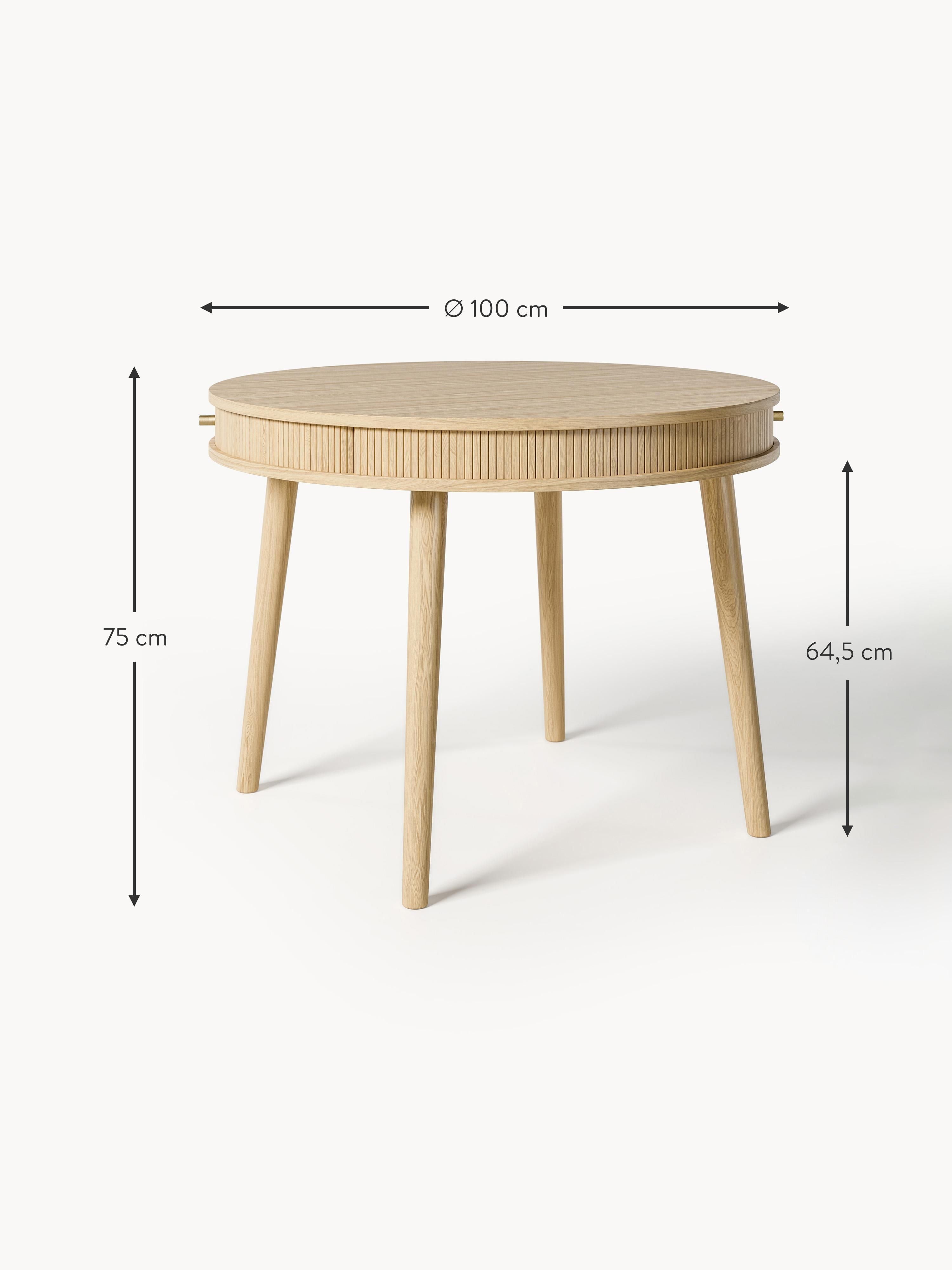 Calary Round Dining Table with Storage Space, in various sizes