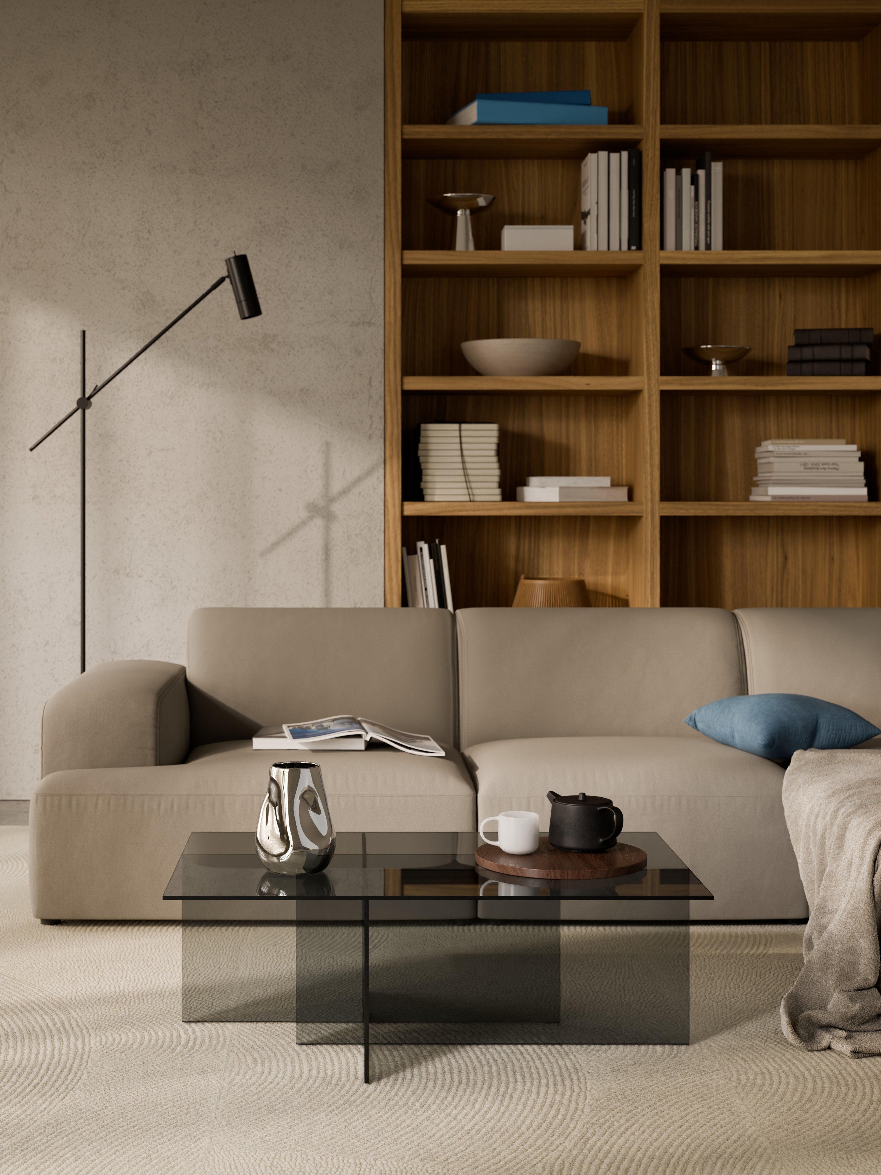 Anouk Glass Coffee Table, W 102 cm