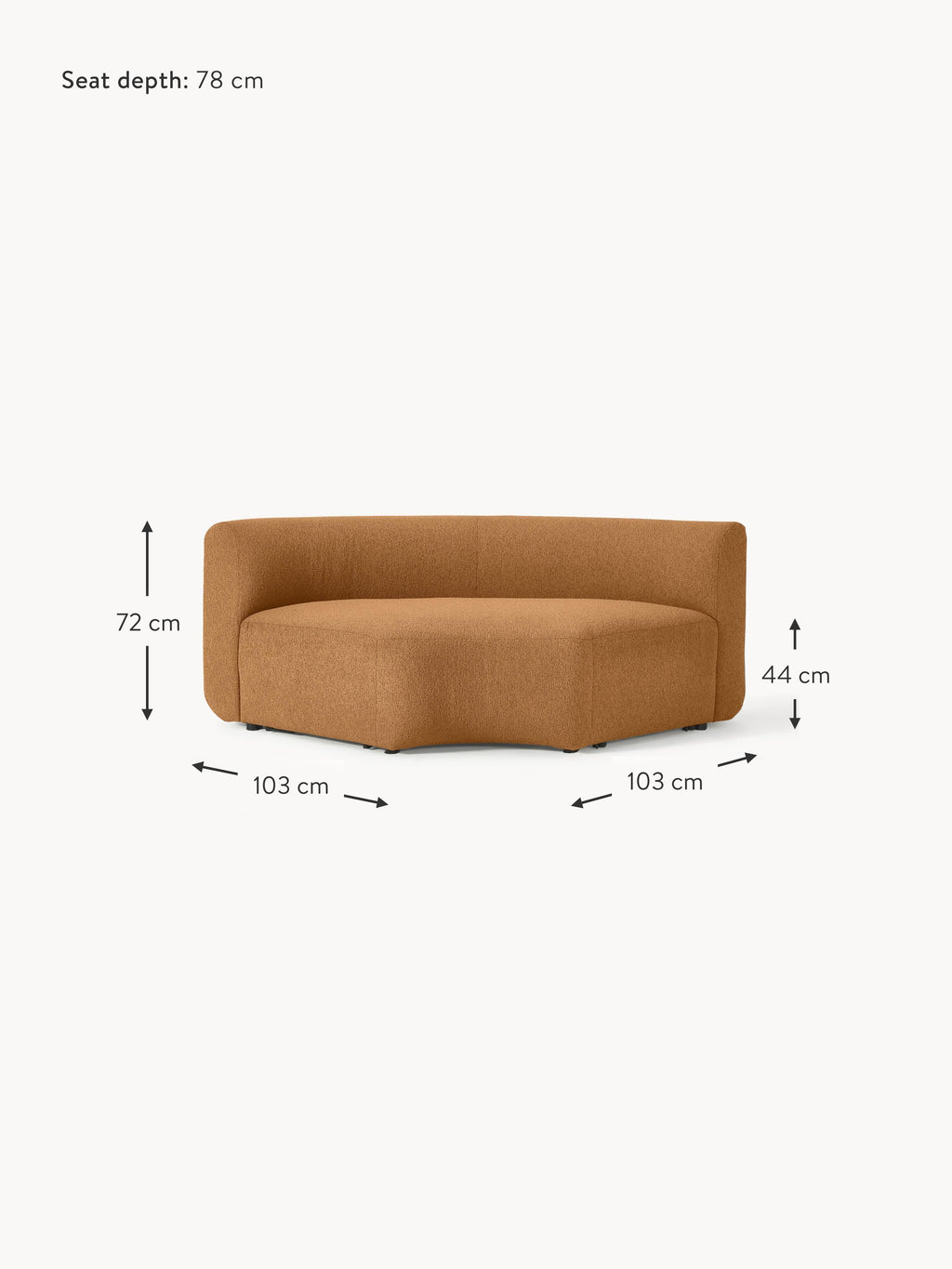 Sofia Round Bouclé Corner Module