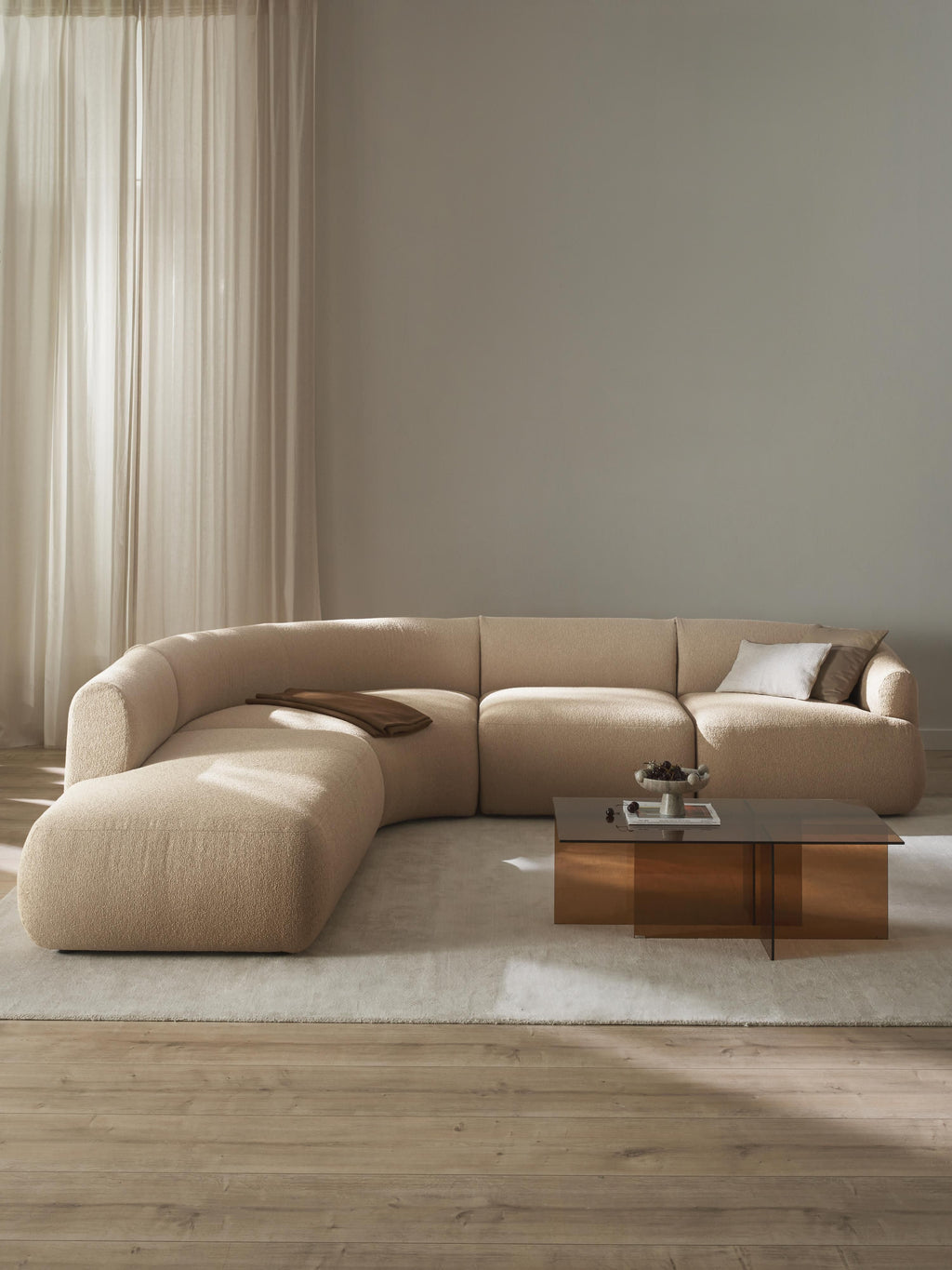 Sofia Modular Bouclé Corner Sofa (4-seater)